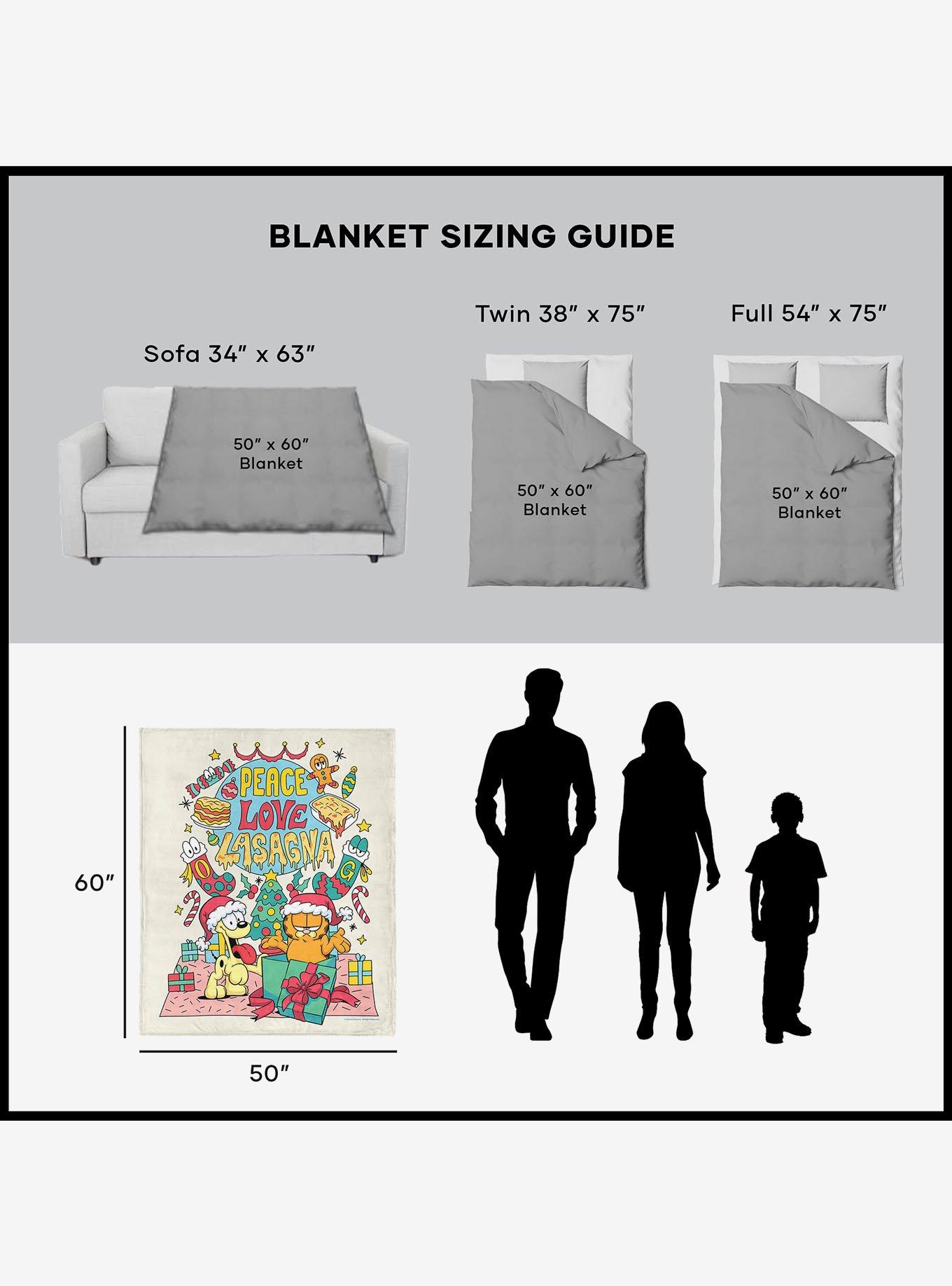 Garfield Peace Love Lasagna 50x60" Silk Touch Throw Blanket, , alternate