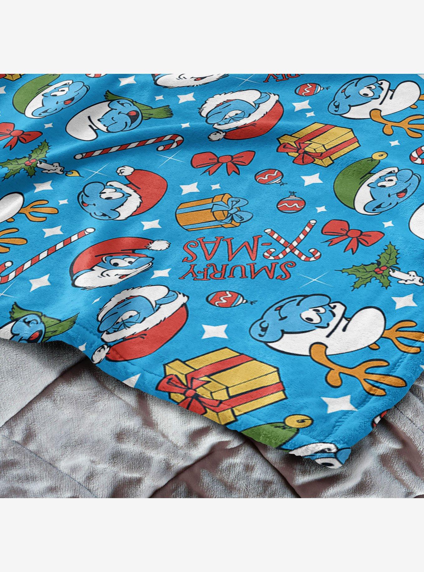 The Smurfs Smurfy Christmas 50x60" Silk Touch Throw Blanket, , alternate