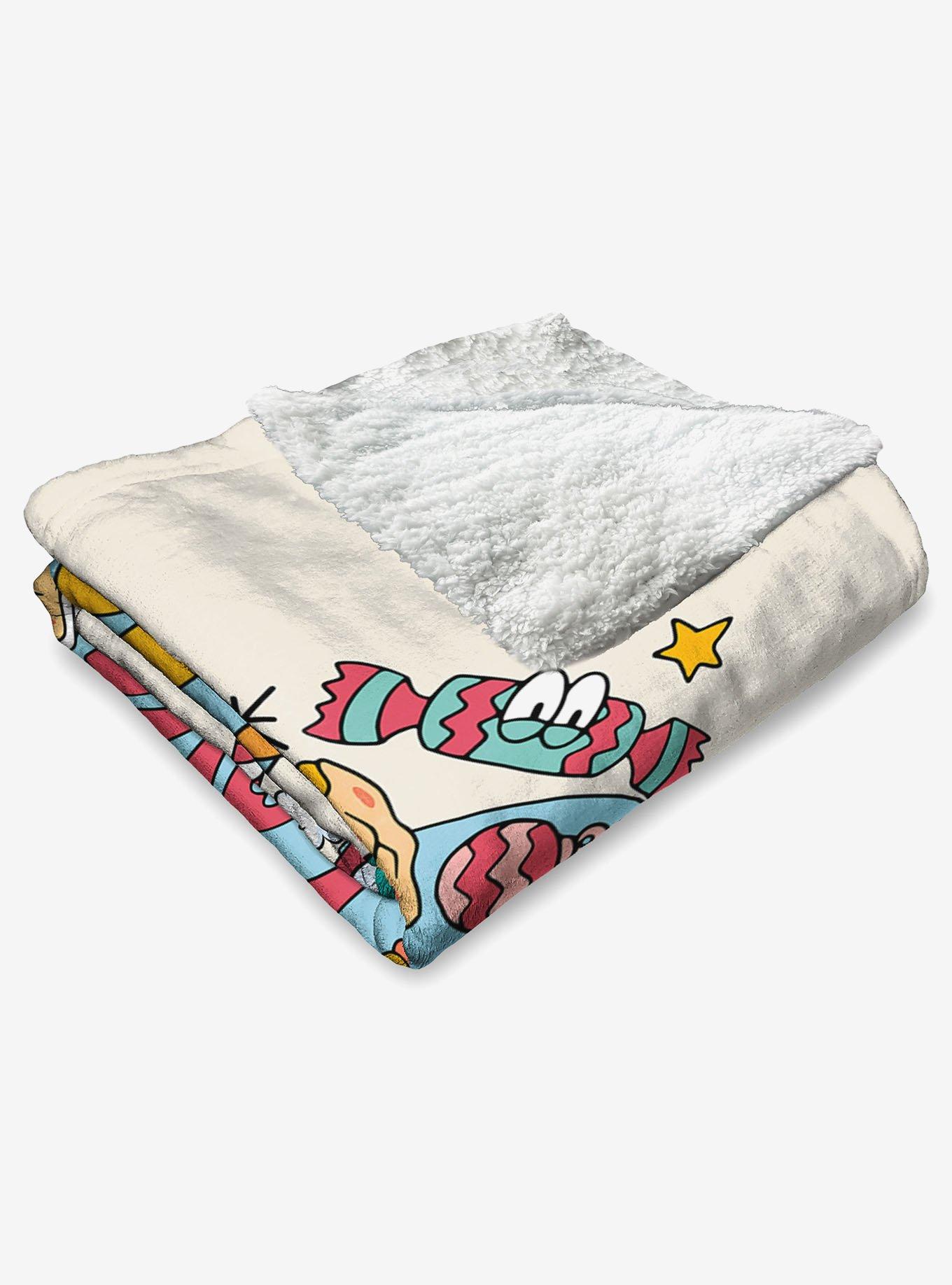 Garfield Peace Love Lasagna Silk Touch Sherpa Throw Blanket, , alternate