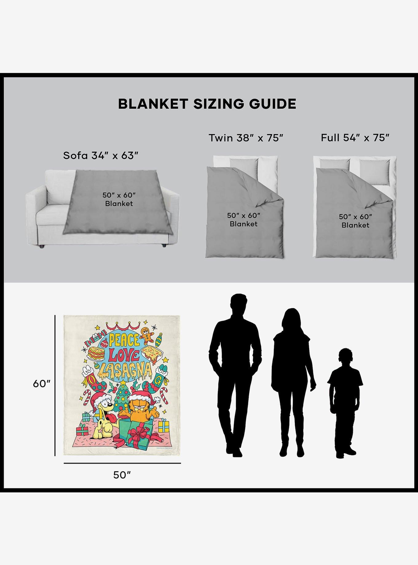 Garfield Peace Love Lasagna Silk Touch Sherpa Throw Blanket, , alternate