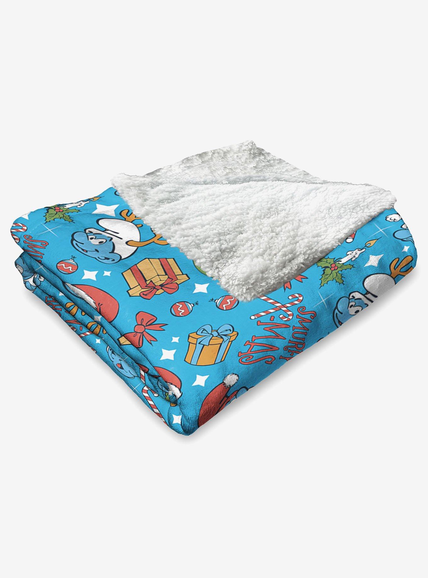 The Smurfs Smurfy Christmas Silk Touch Sherpa Throw Blanket, , alternate