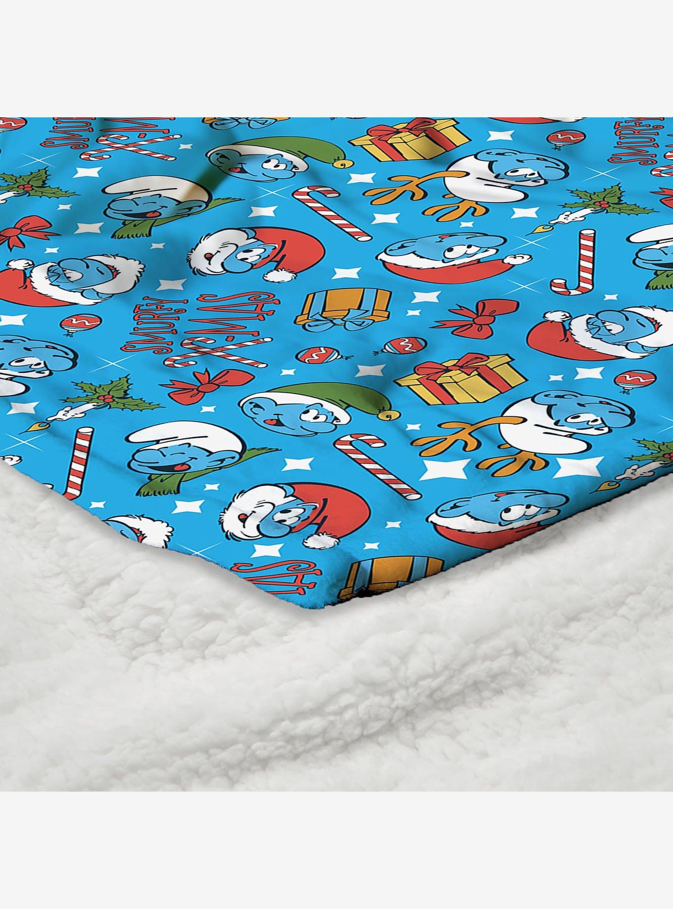 The Smurfs Smurfy Christmas Silk Touch Sherpa Throw Blanket, , alternate