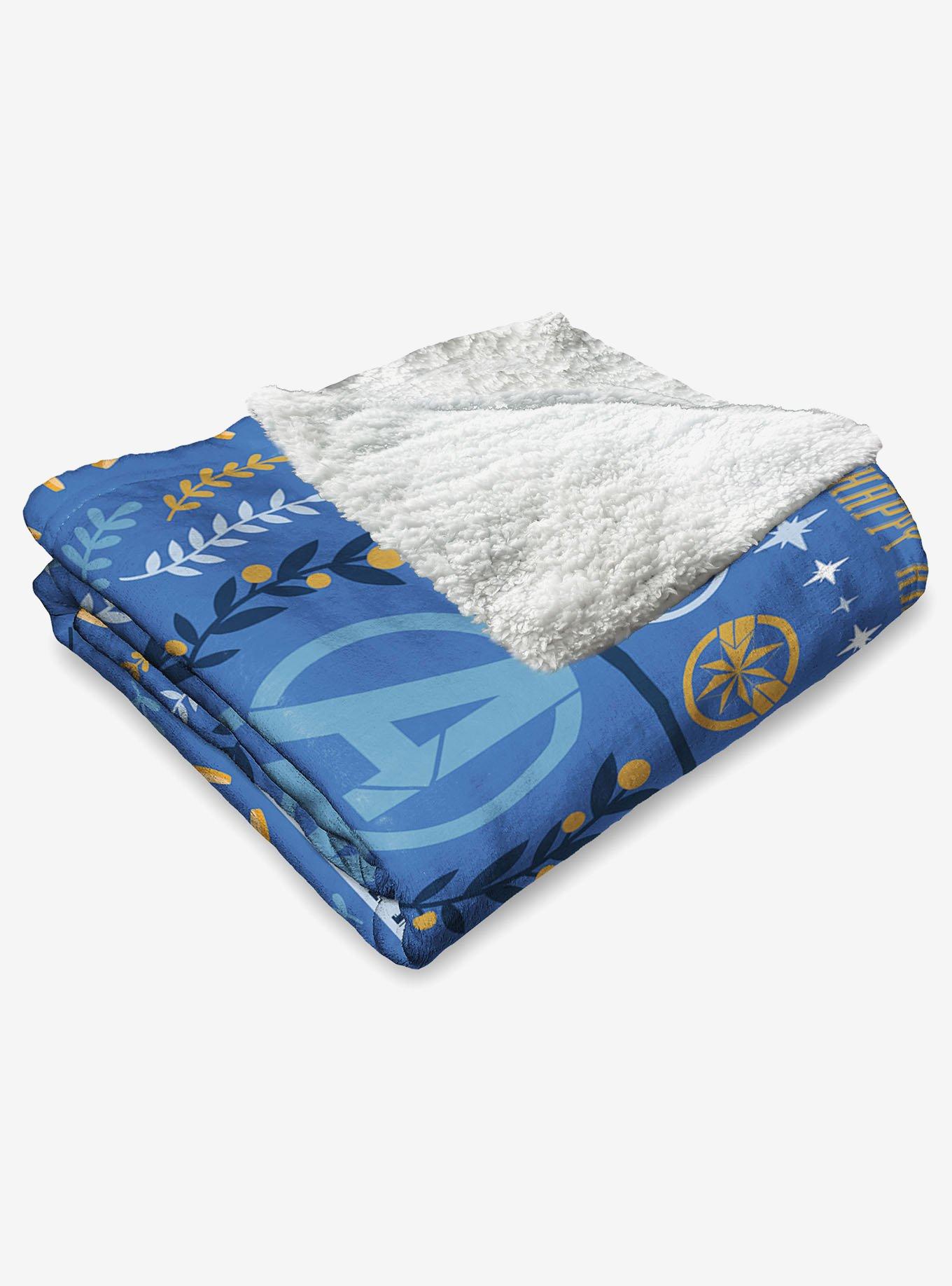 Marvel Avengers Hanukkah Silk Touch Sherpa Throw Blanket, , alternate