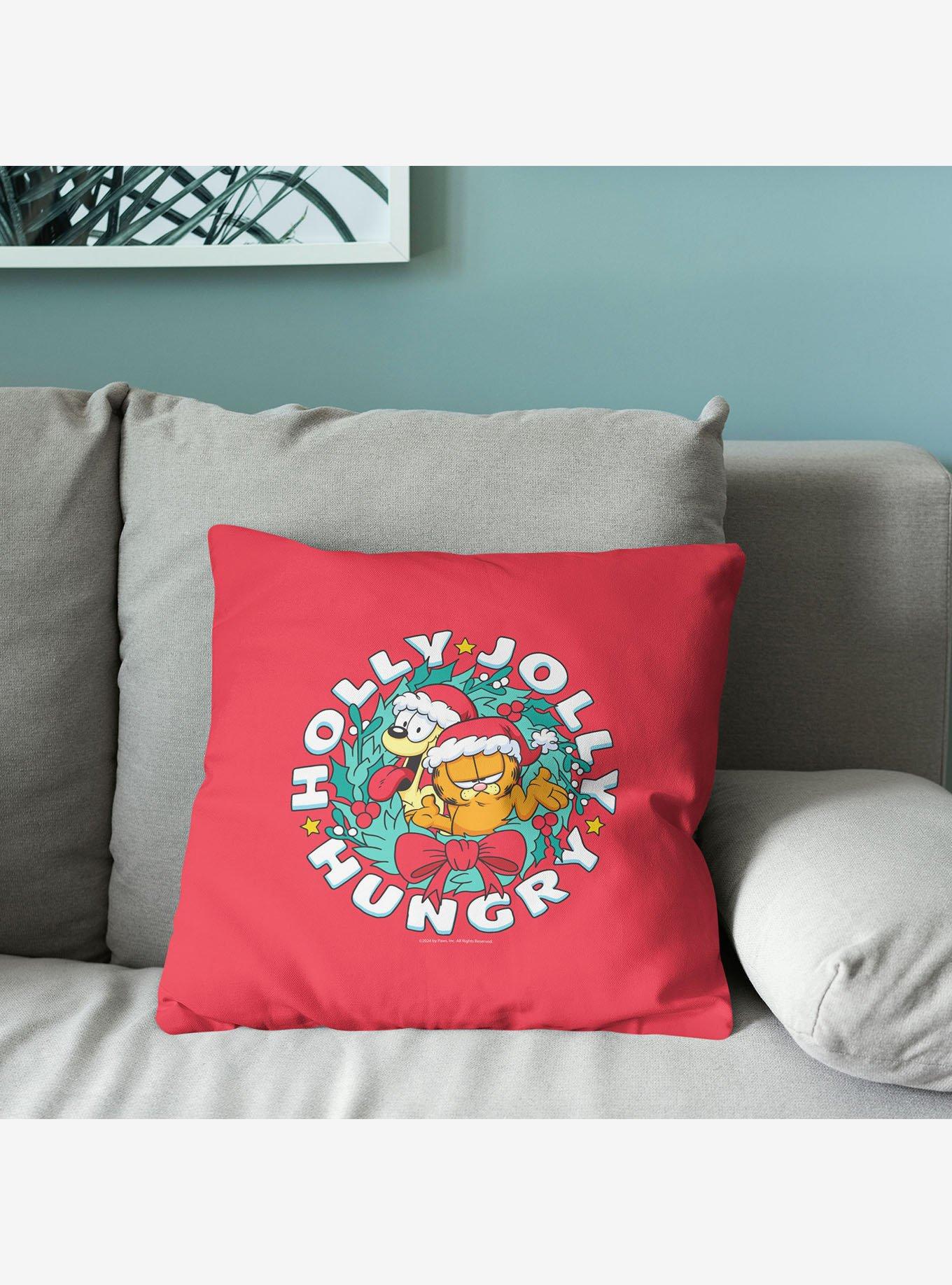 Garfield Holly Jolly Hungry Throw Pillow, , alternate