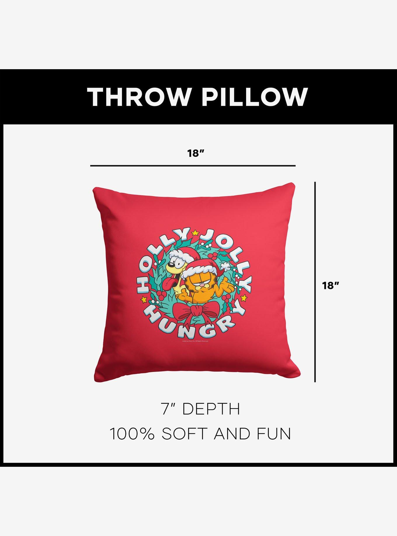 Garfield Holly Jolly Hungry Throw Pillow, , alternate