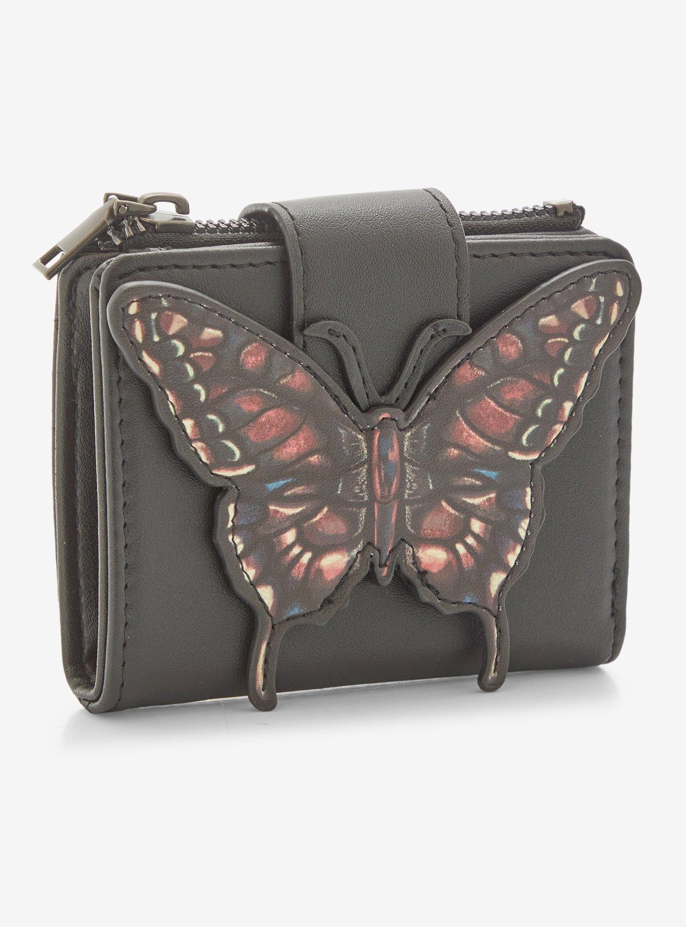 Dark Butterfly Mini Flap Wallet, , hi-res