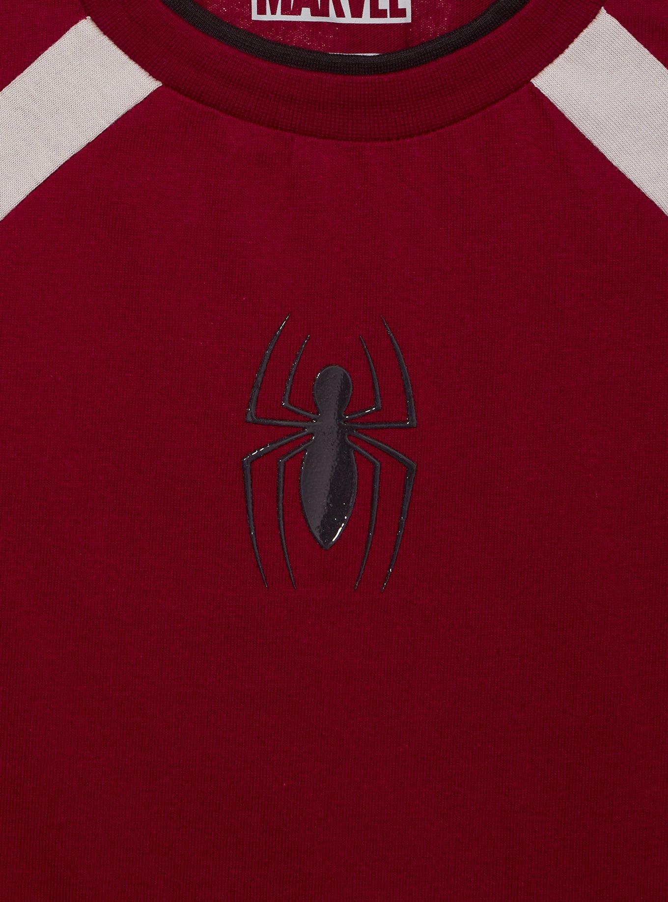 Marvel Spider-Man Logo Toddler Long Sleeve T-Shirt & Shorts Set - BoxLunch Exclusive, BLACK, alternate