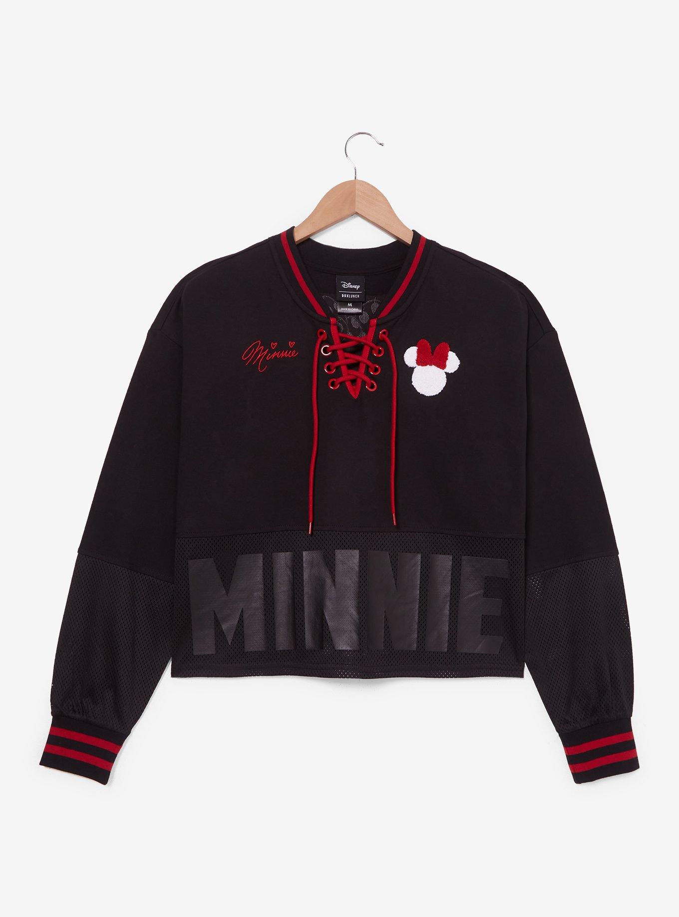 Disney Minnie Mouse Cropped Women's Hockey Jersey — BoxLunch Exclusive, BLACK, alternate