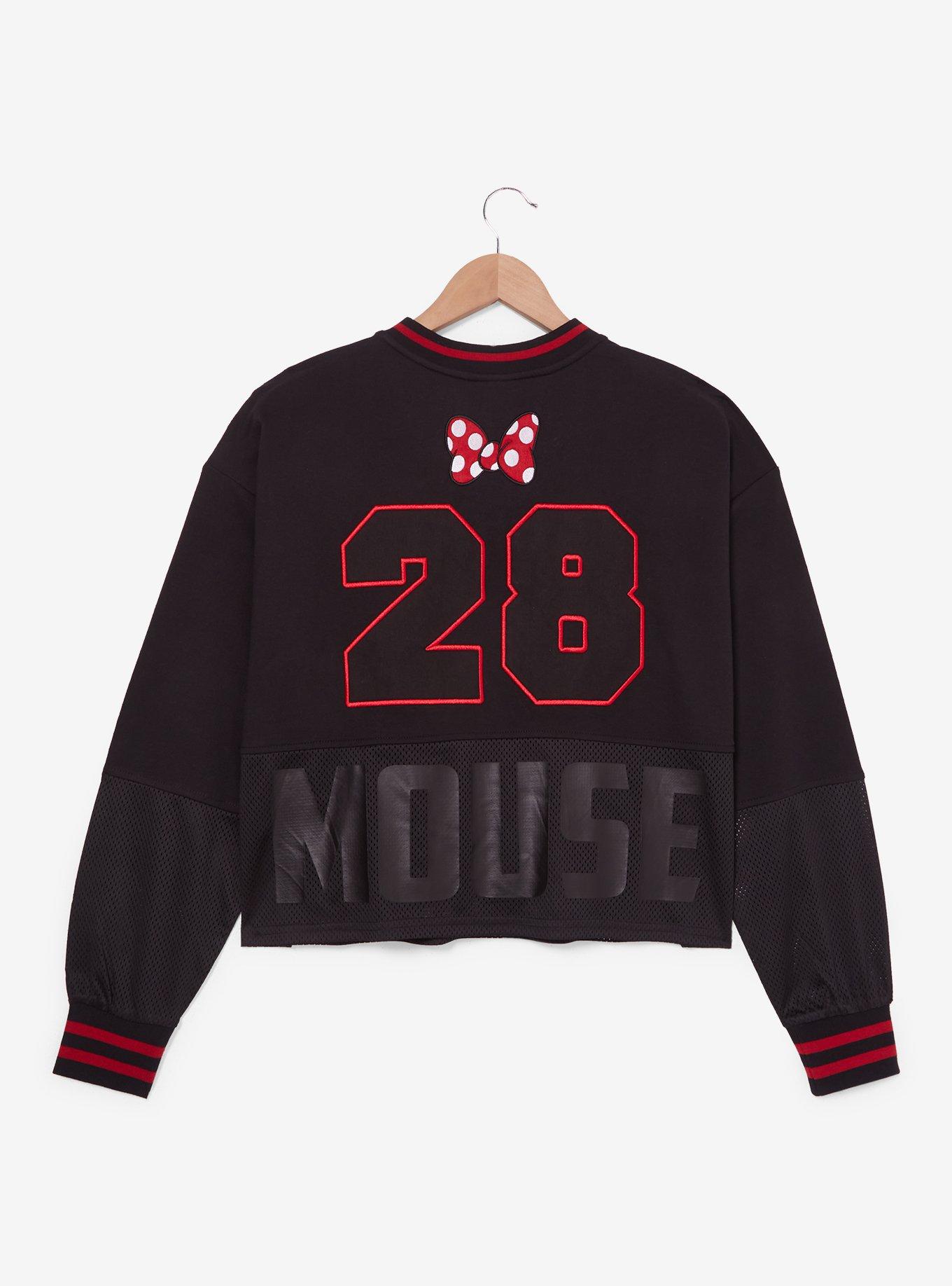 Disney Minnie Mouse Cropped Women's Hockey Jersey — BoxLunch Exclusive, BLACK, alternate