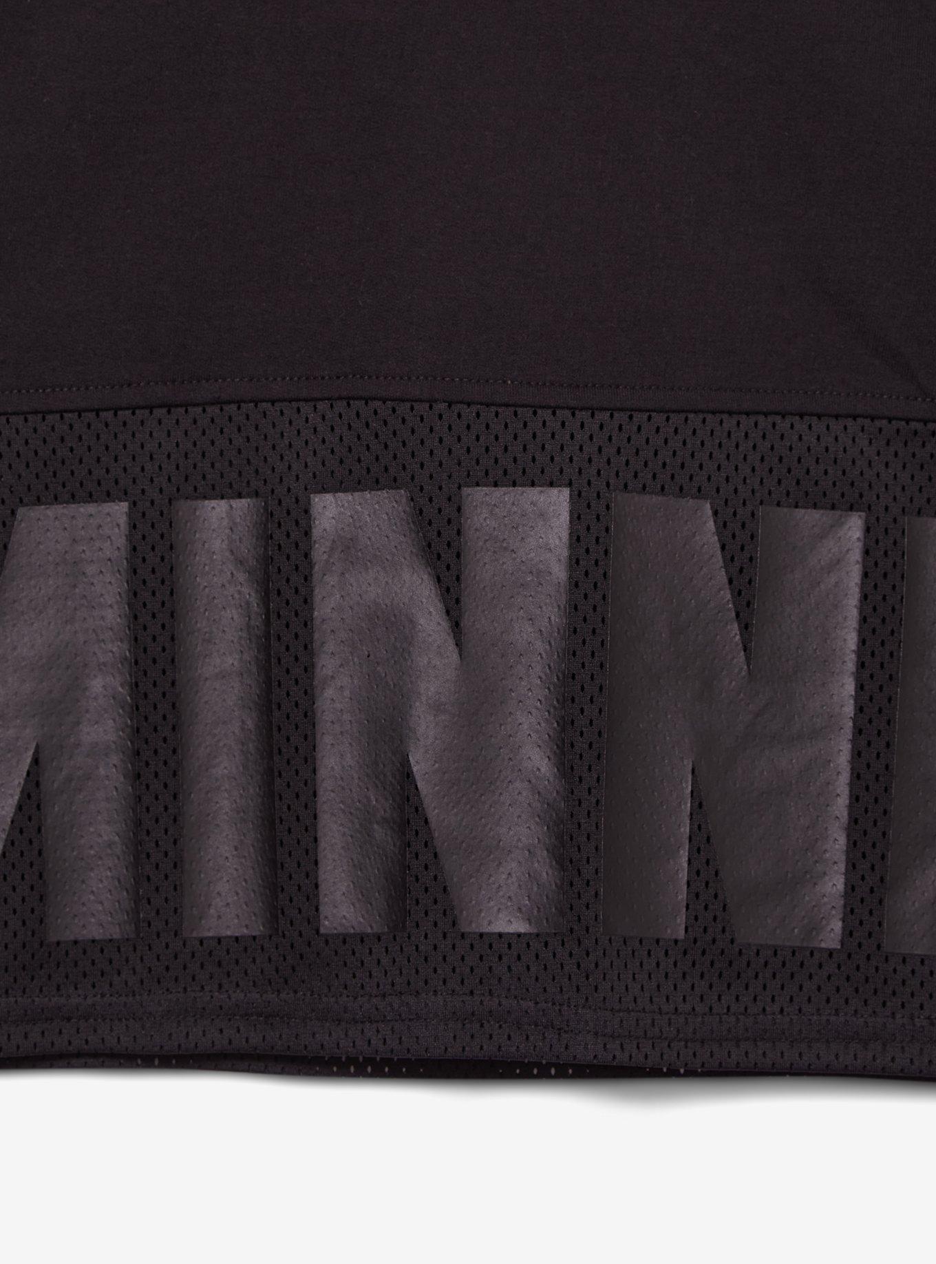 Disney Minnie Mouse Cropped Women's Plus Size Hockey Jersey — BoxLunch Exclusive, BLACK, alternate