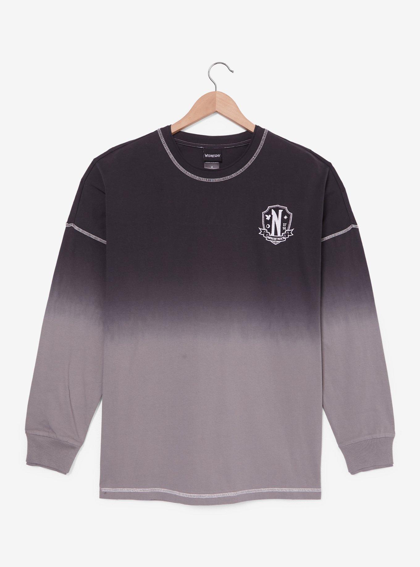 Wednesday Nevermore Academy Ombré Long Sleeve T-Shirt — BoxLunch Exclusive, , hi-res