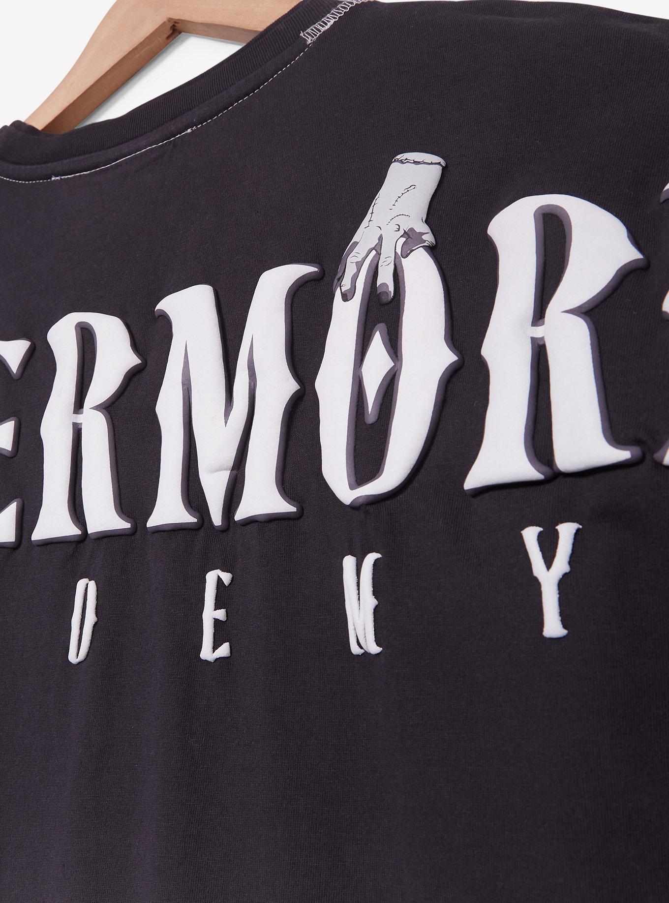 Wednesday Nevermore Academy Ombr&eacute; Long Sleeve T-Shirt &mdash; BoxLunch Exclusive, BLACK, alternate