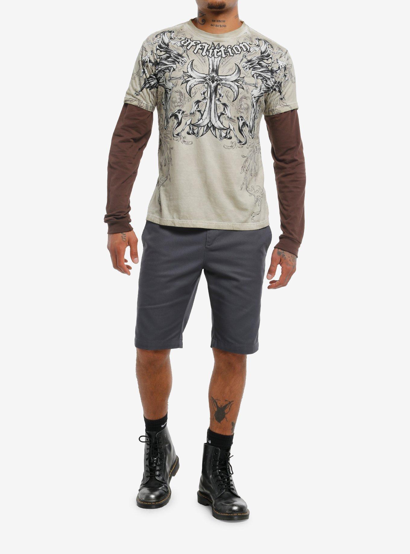 Affliction Cross & Skeleton Warriors Twofer Long-Sleeve T-Shirt, , hi-res