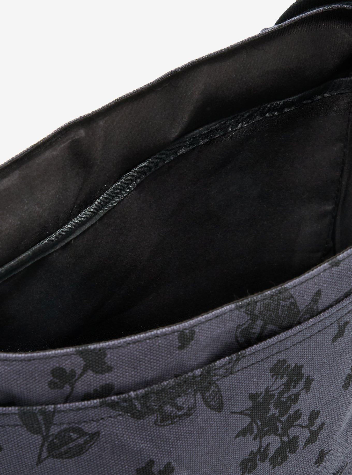 Death Moth Dark Floral Messenger Bag, , alternate