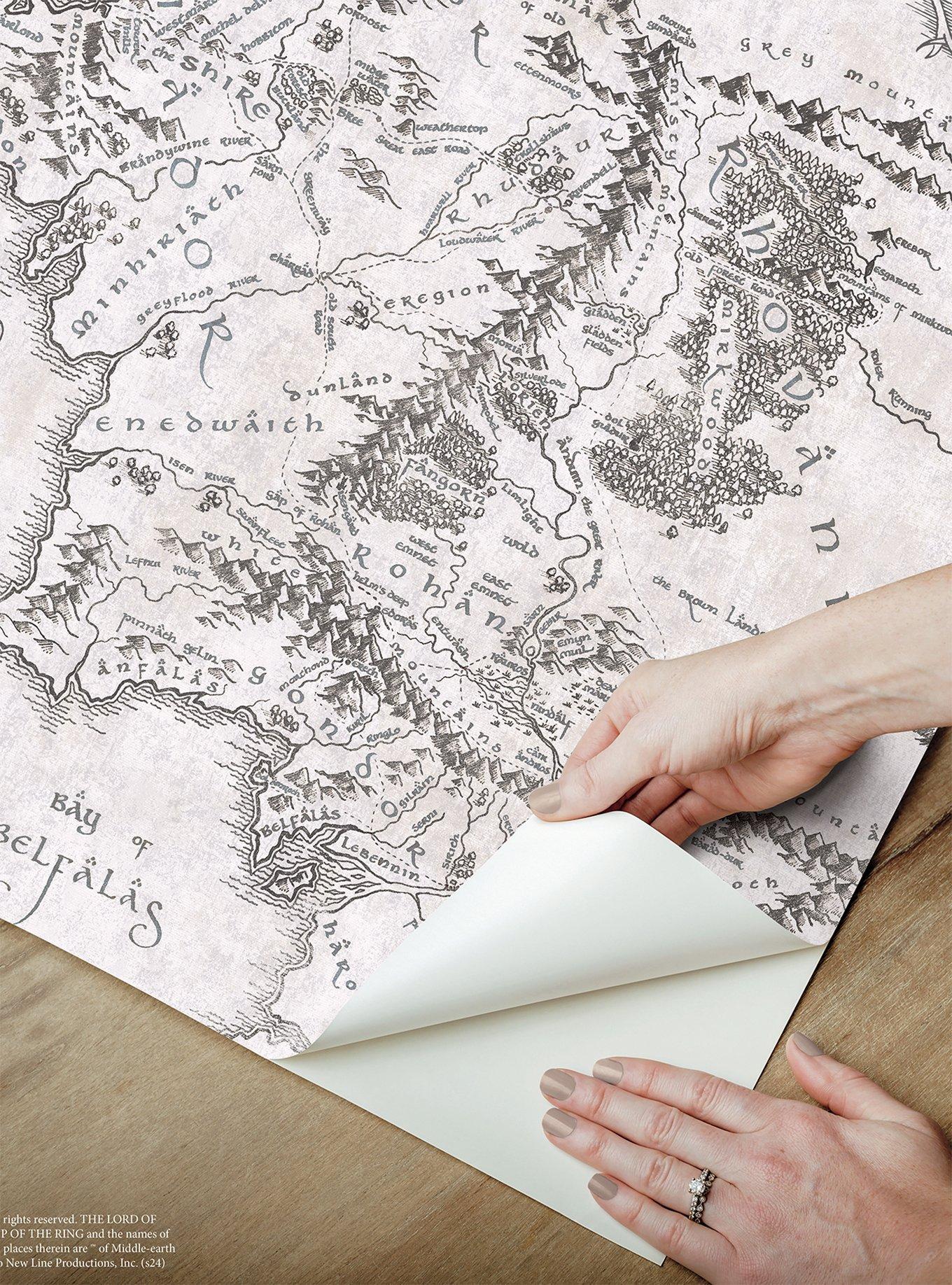 Lord of the Rings Middle Earth Map Peel & Stick Wallpaper, , alternate