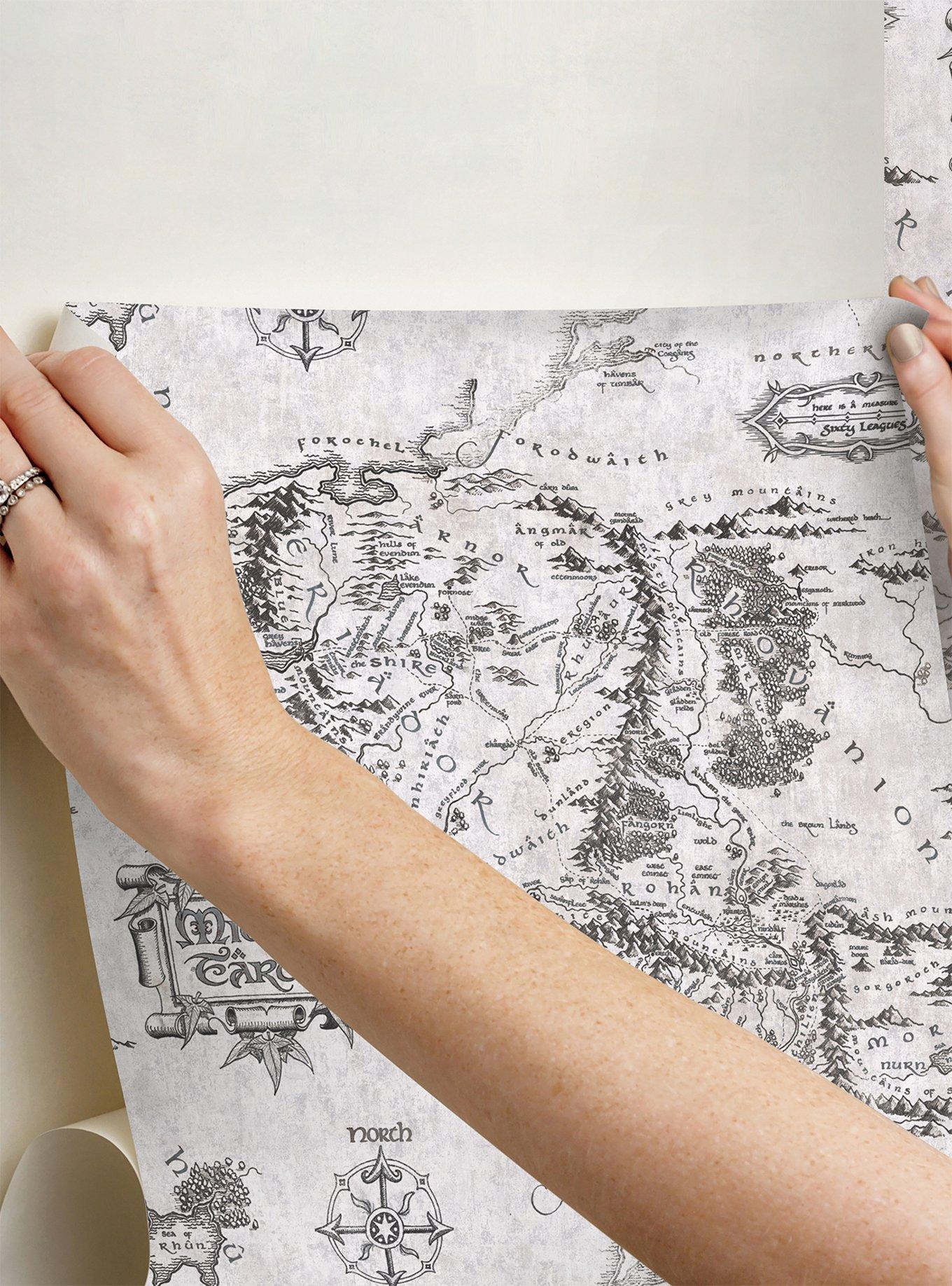 Lord of the Rings Middle Earth Map Peel & Stick Wallpaper, , alternate