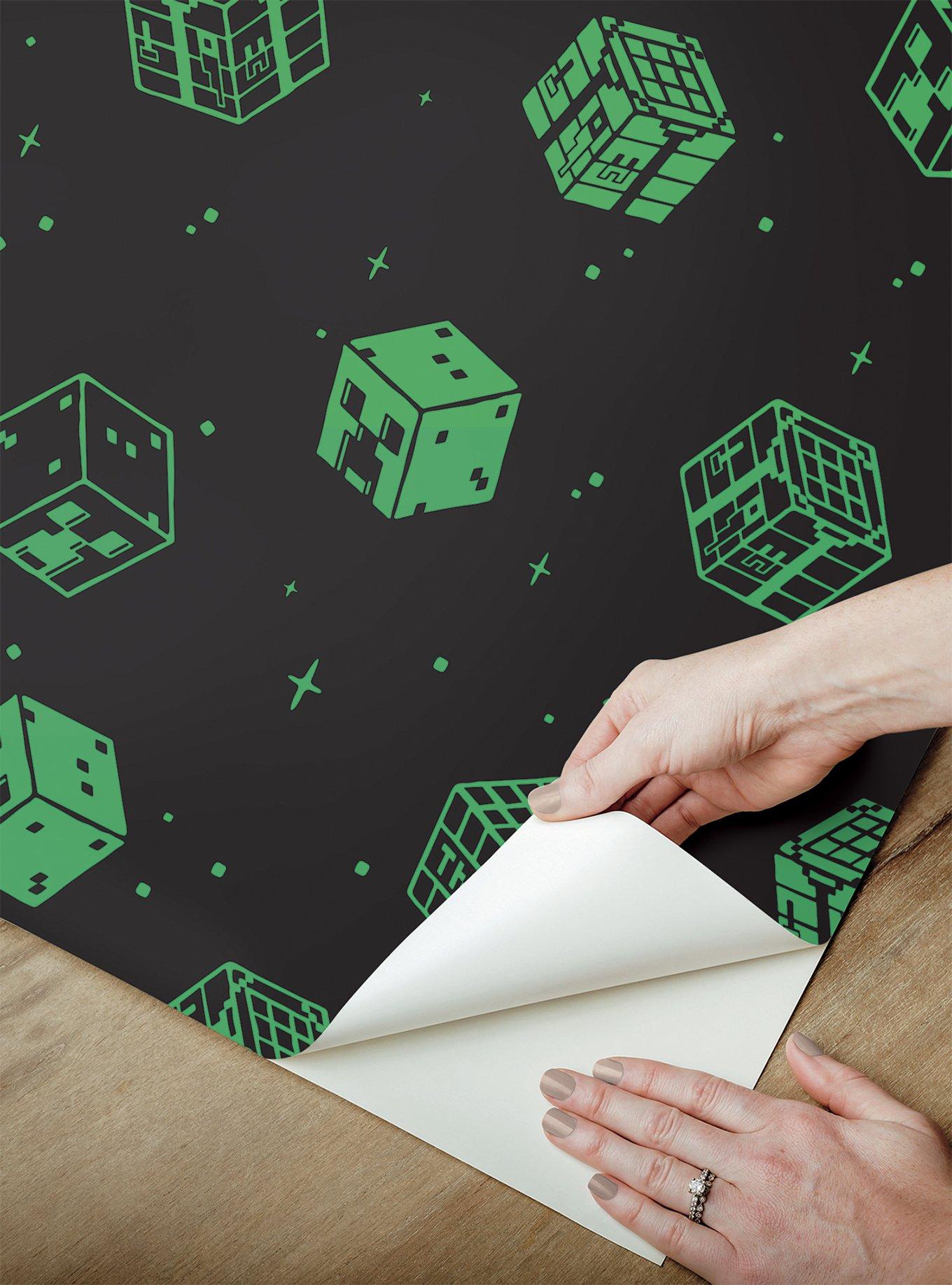 Minecraft Black Blocks Peel & Stick Wallpaper, , alternate