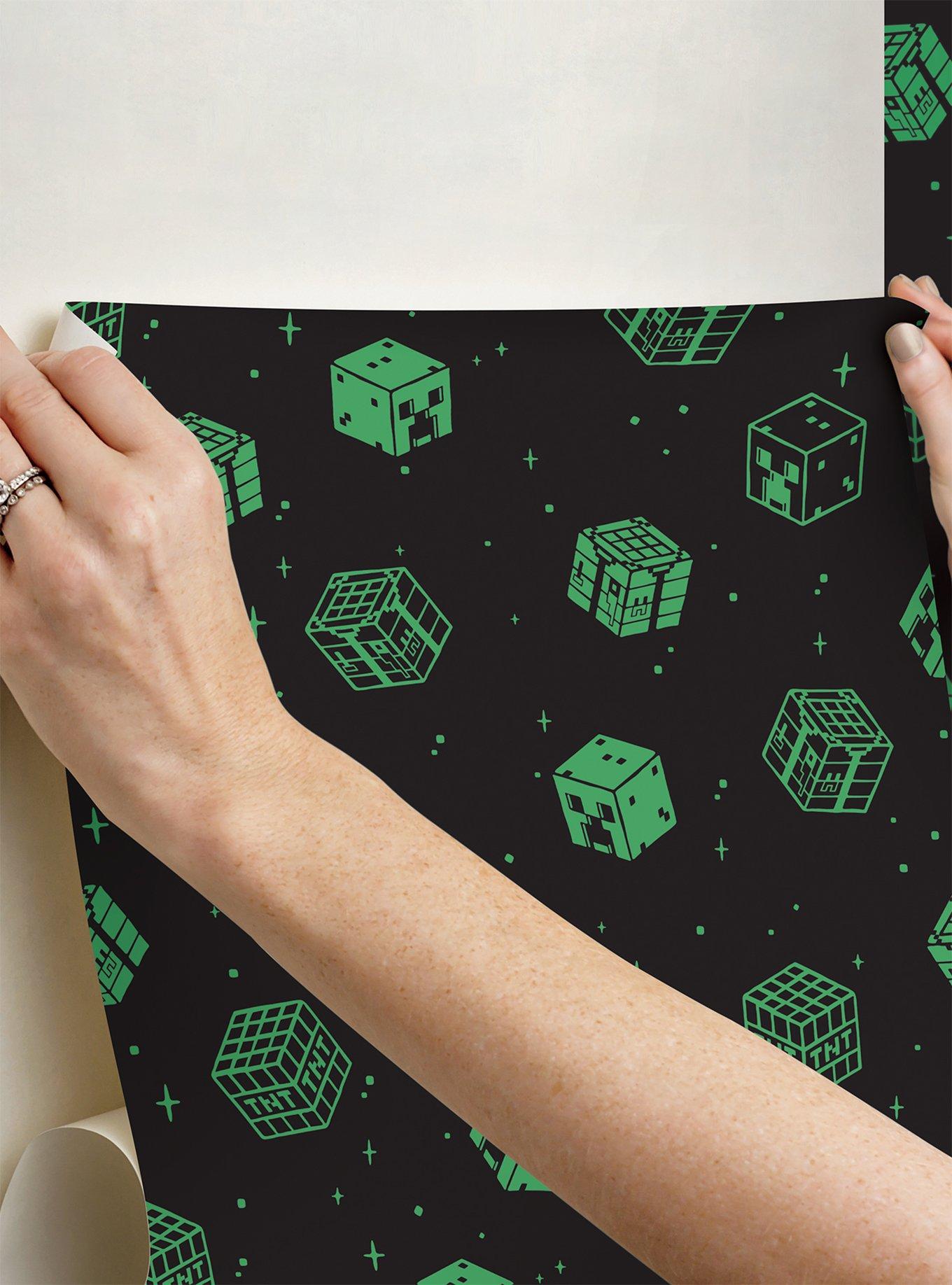 Minecraft Black Blocks Peel & Stick Wallpaper, , alternate