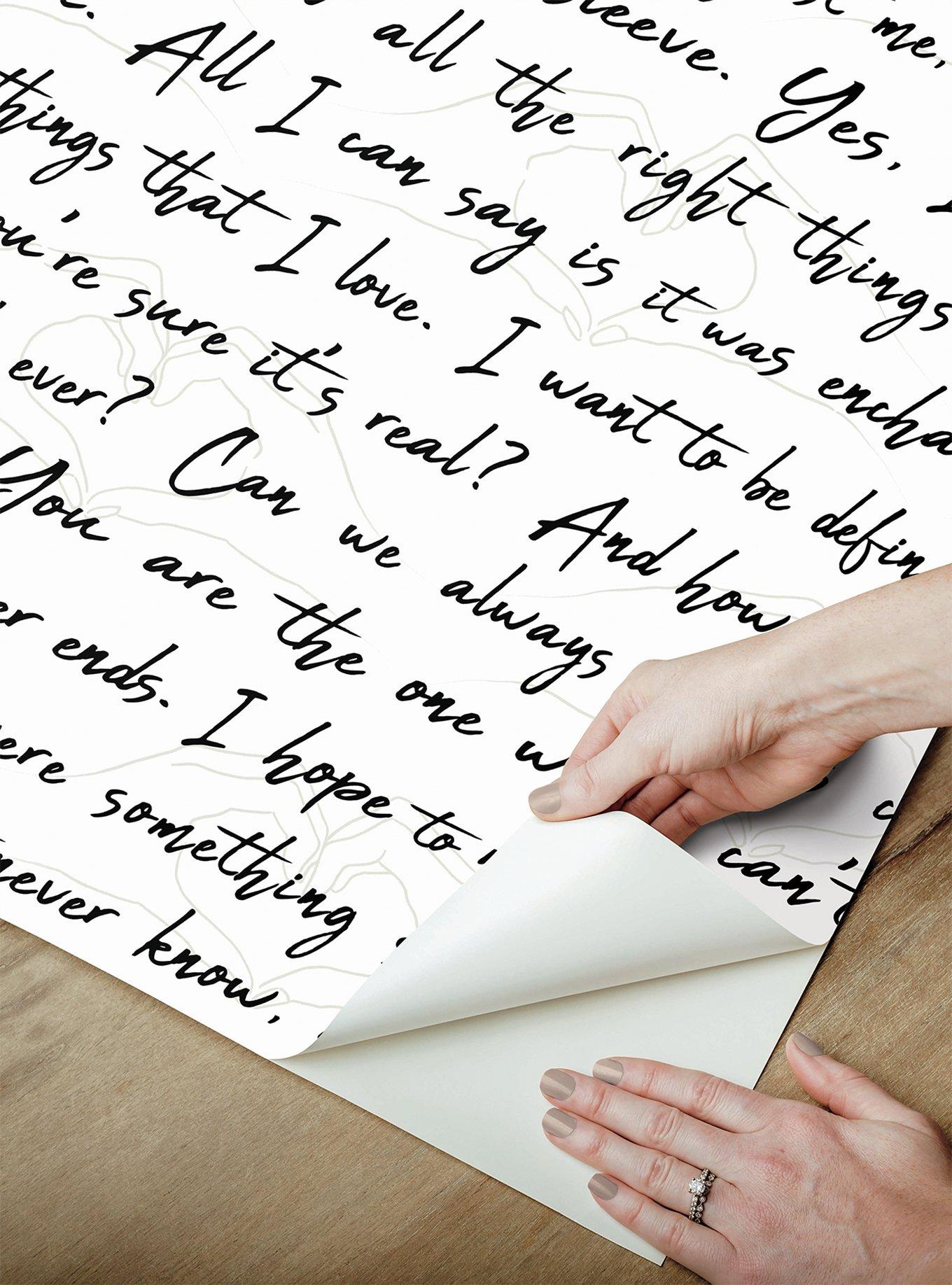 Love Letters Ink Peel & Stick Wallpaper, , alternate