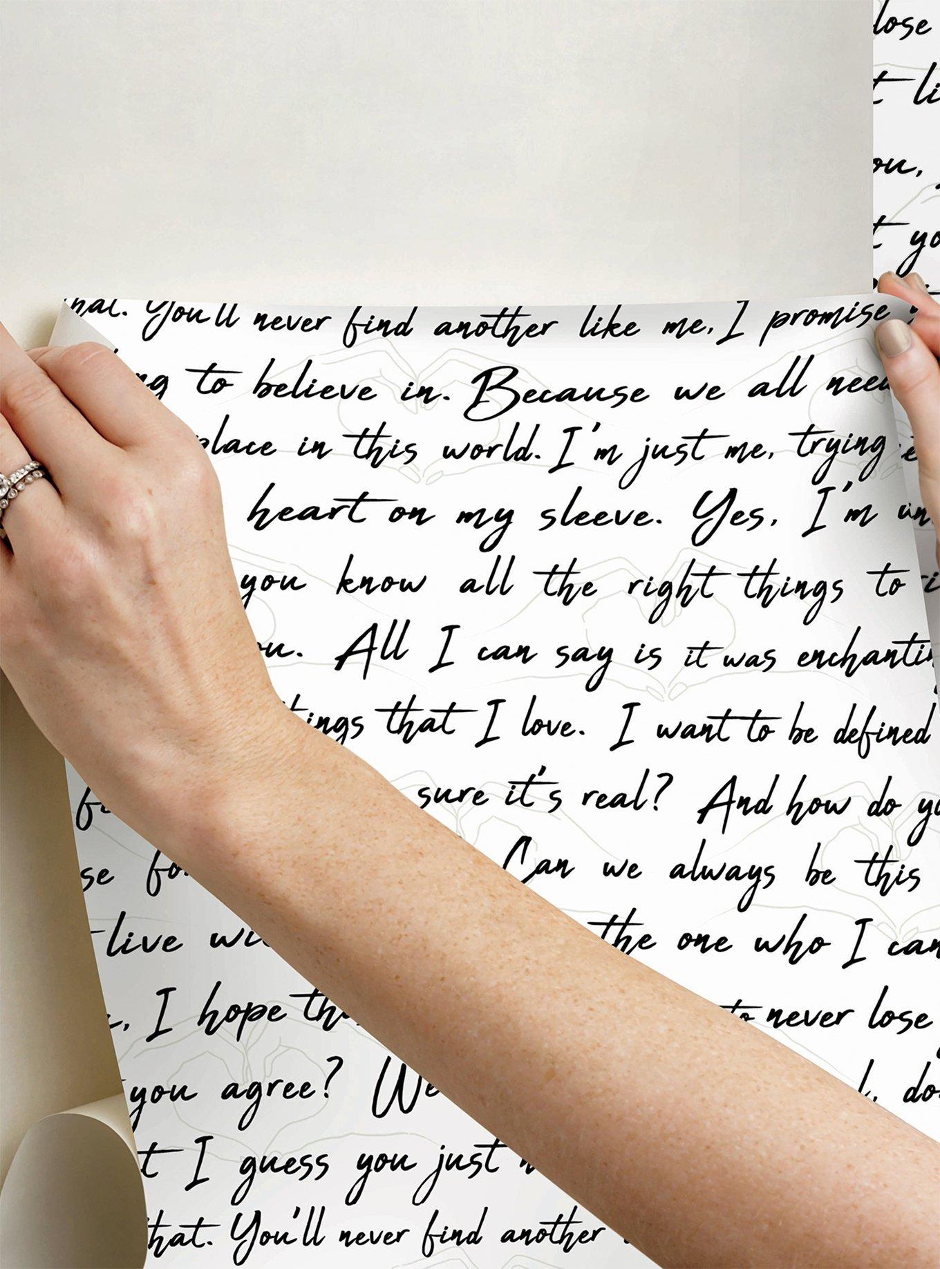 Love Letters Ink Peel & Stick Wallpaper, , alternate