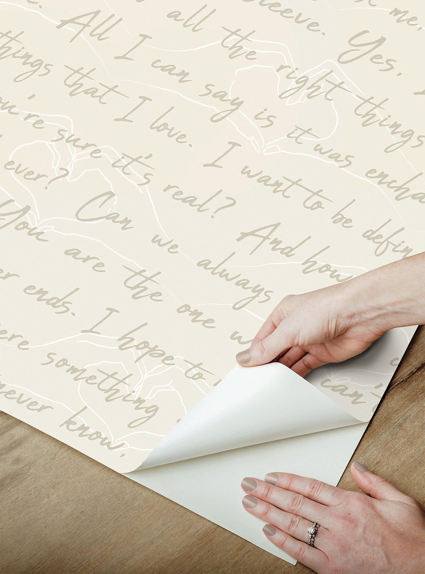 Love Letters Parchment Peel & Stick Wallpaper, , alternate