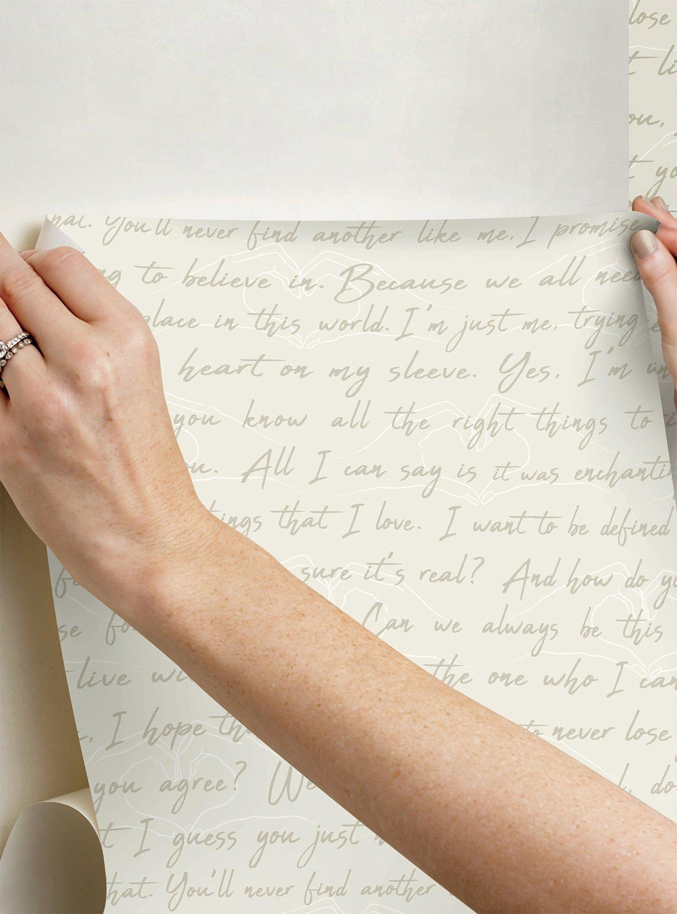 Love Letters Parchment Peel & Stick Wallpaper, , alternate