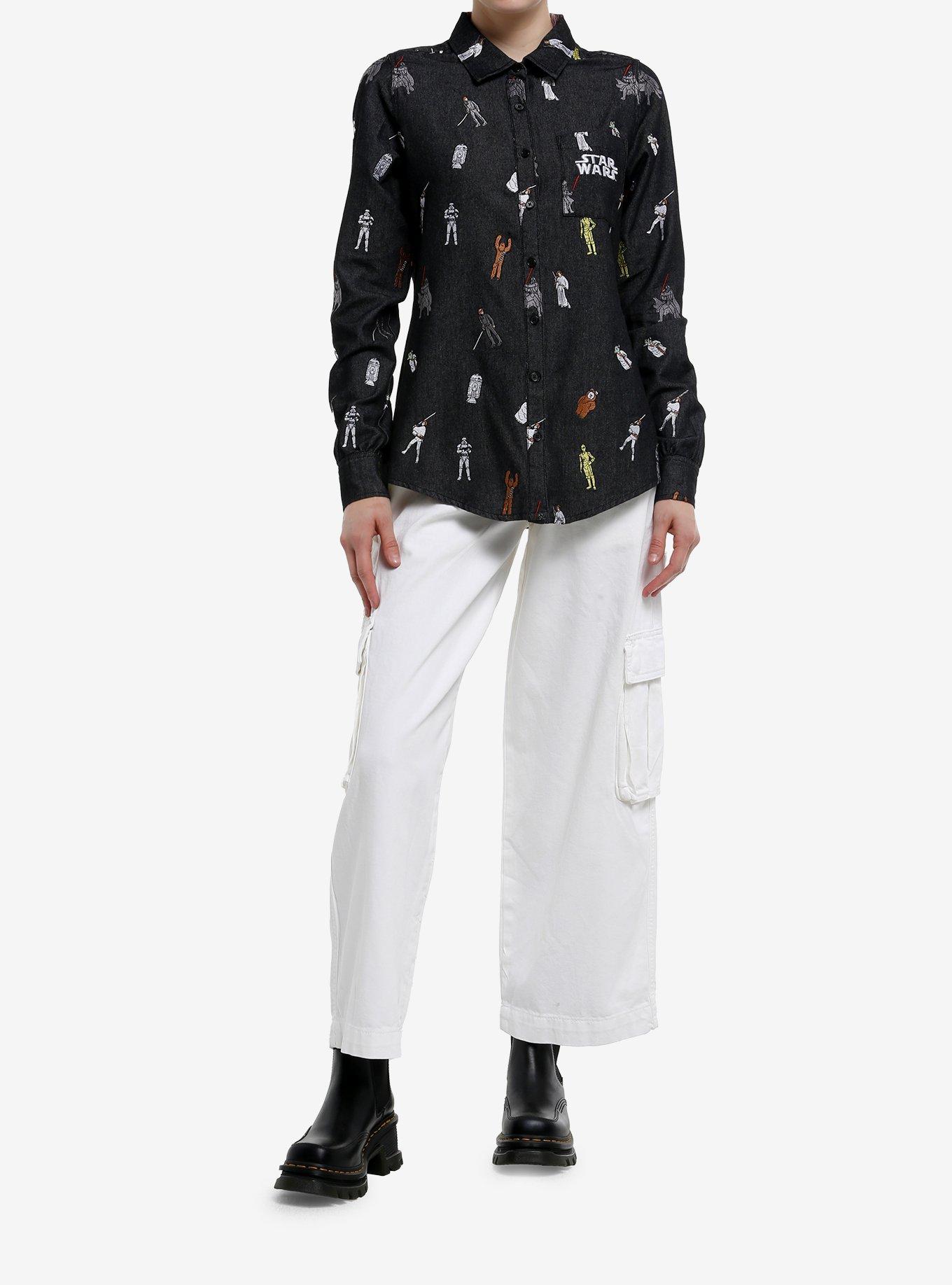 Her Universe Star Wars Characters Chambray Long-Sleeve Button-Up Her Universe Exclusive, , hi-res