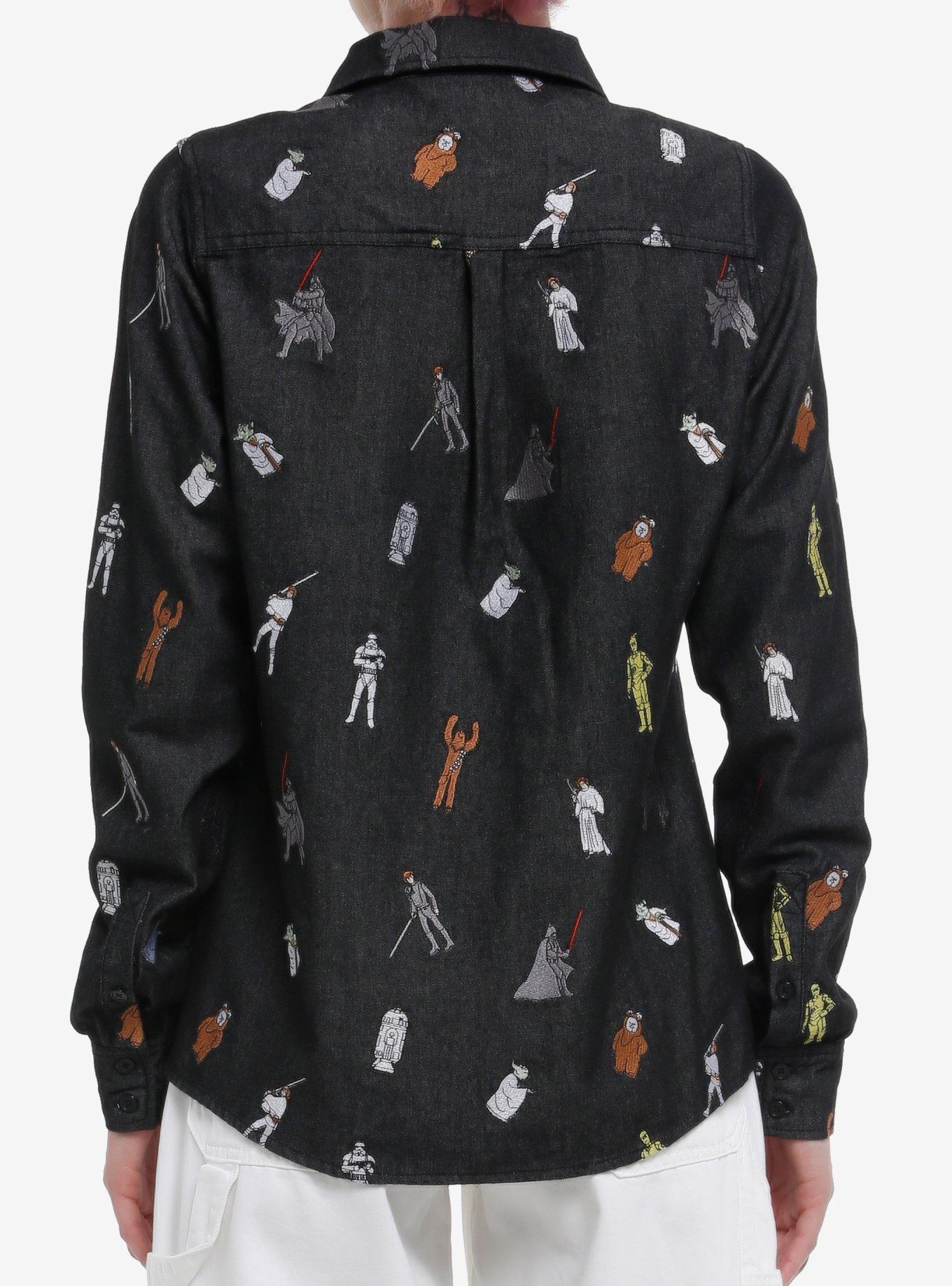 Her Universe Star Wars Characters Chambray Long-Sleeve Button-Up Her Universe Exclusive, MULTI, alternate