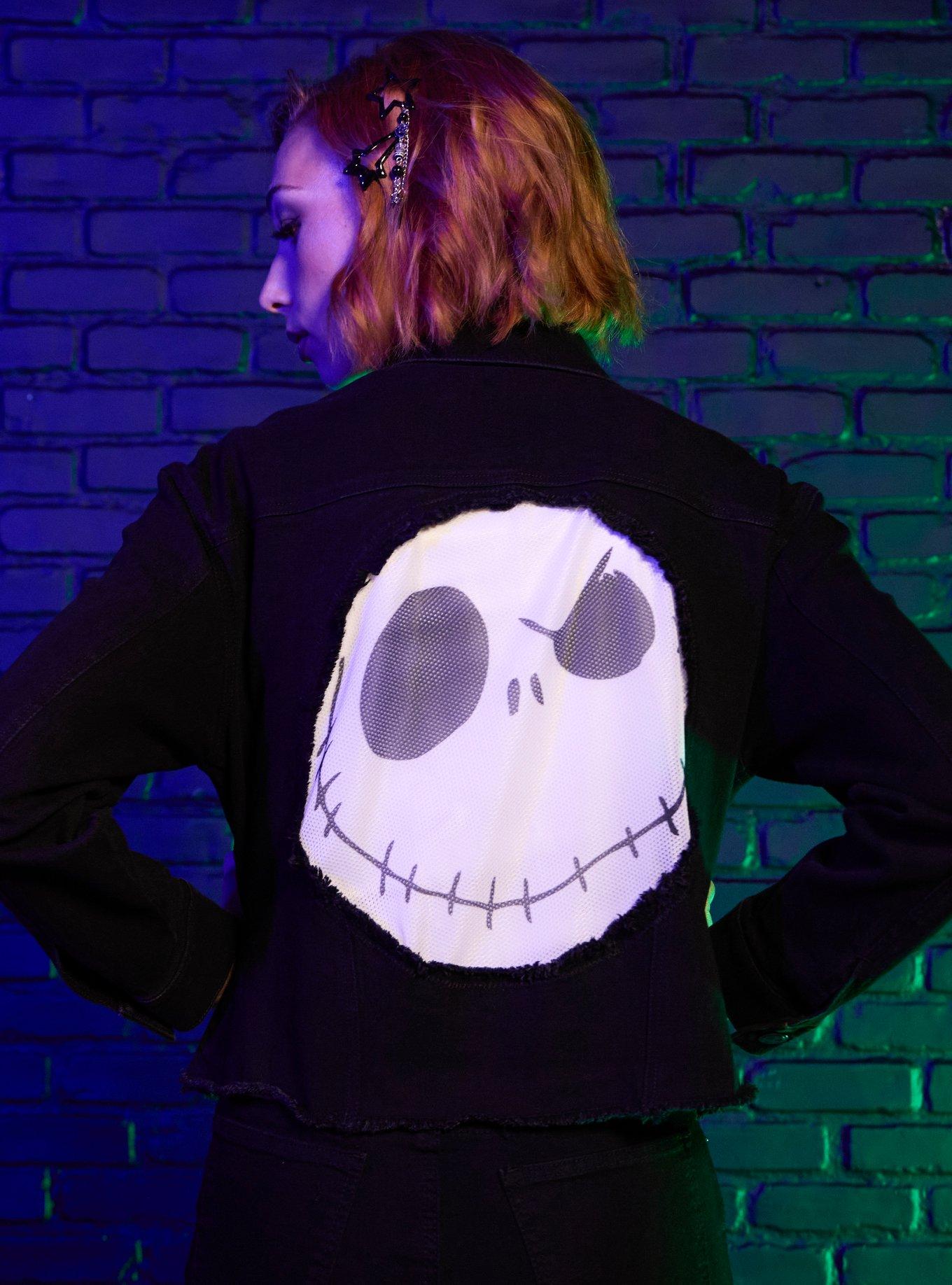 Her Universe The Nightmare Before Christmas Jack Skellington Crop Denim Jacket, , hi-res