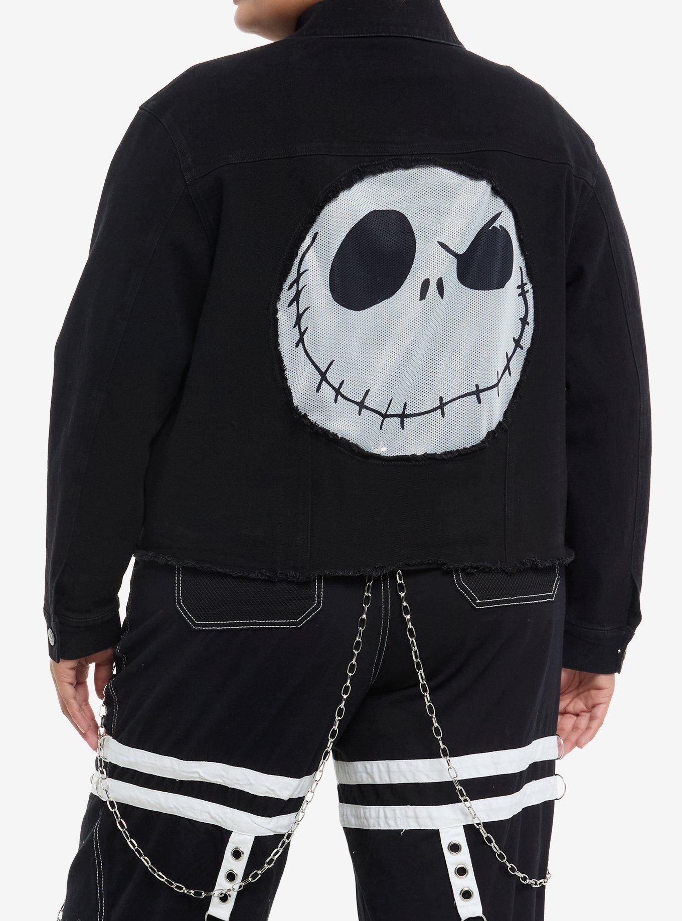 Her Universe The Nightmare Before Christmas Jack Skellington Crop Denim Jacket Plus Size, , hi-res