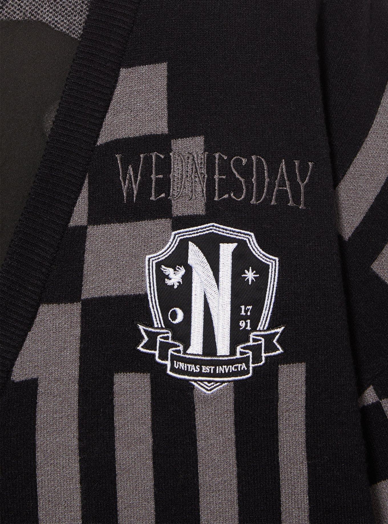 Wednesday Nevermore Icons Women's Cardigan - BoxLunch Exclusive, BLACK, alternate