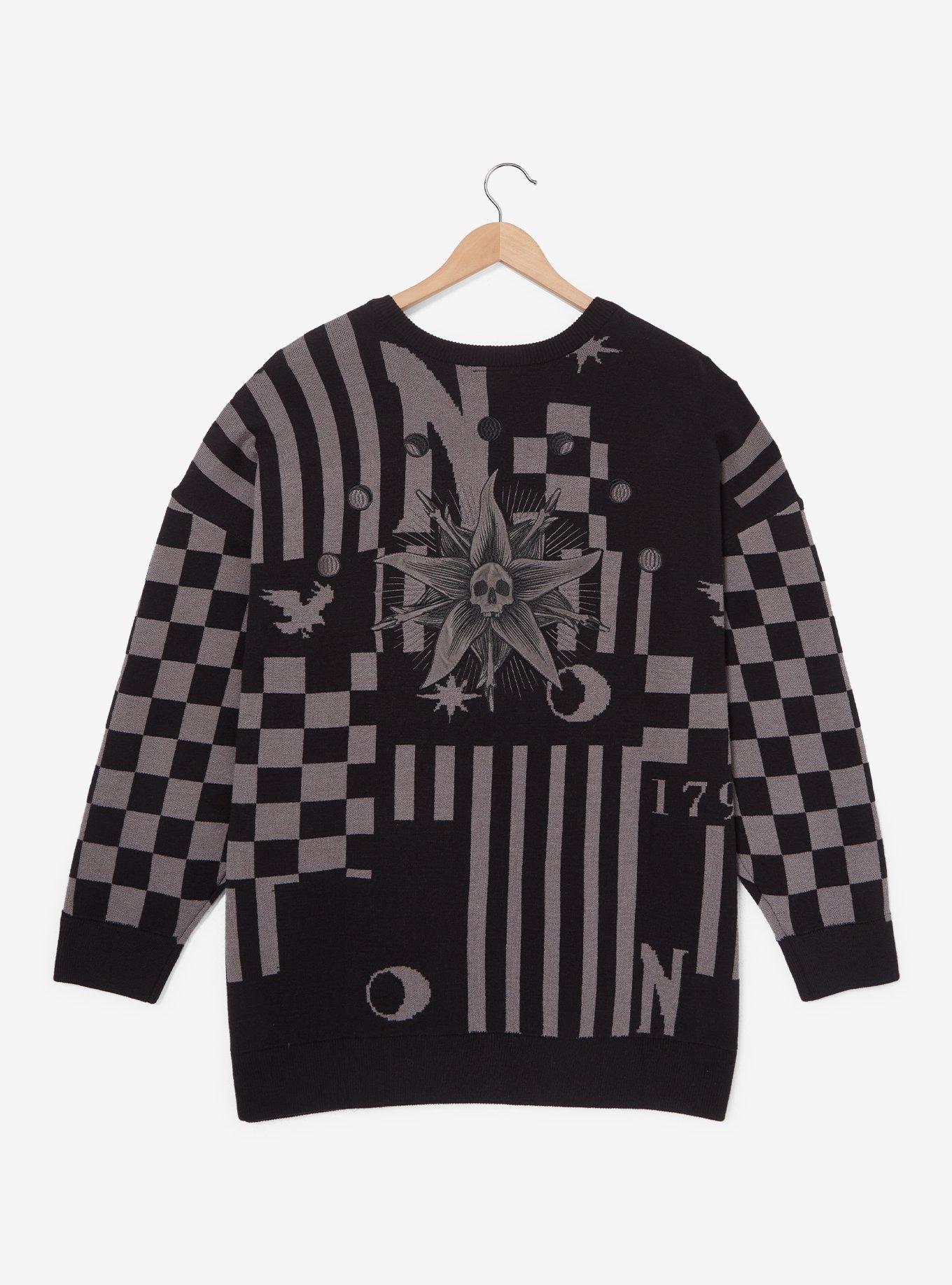 Wednesday Nevermore Icons Women's Plus Size Cardigan - BoxLunch Exclusive, BLACK, alternate