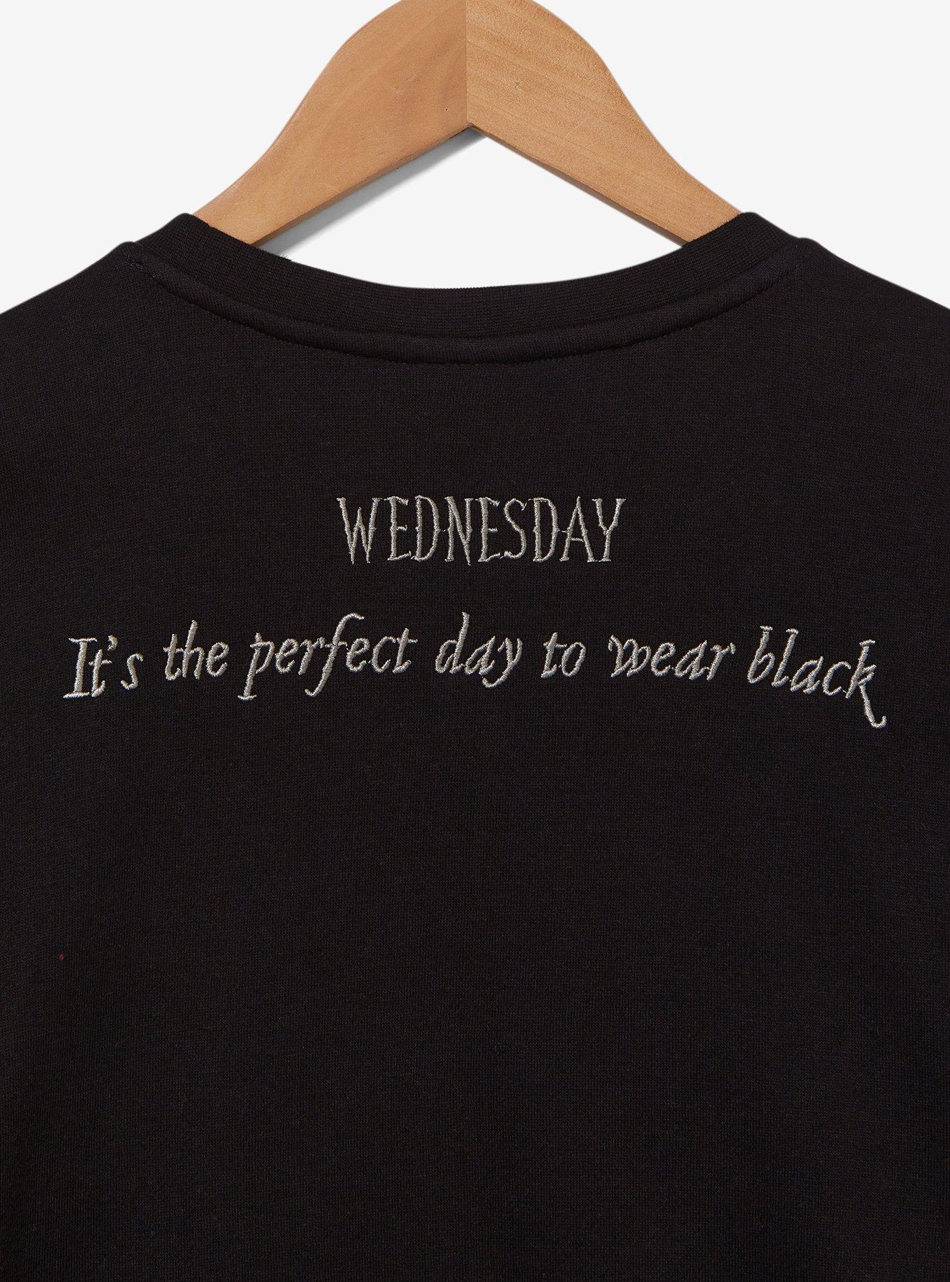 Wednesday Tonal Wednesday Addams Portrait Crewneck - BoxLunch Exclusive, BLACK, alternate