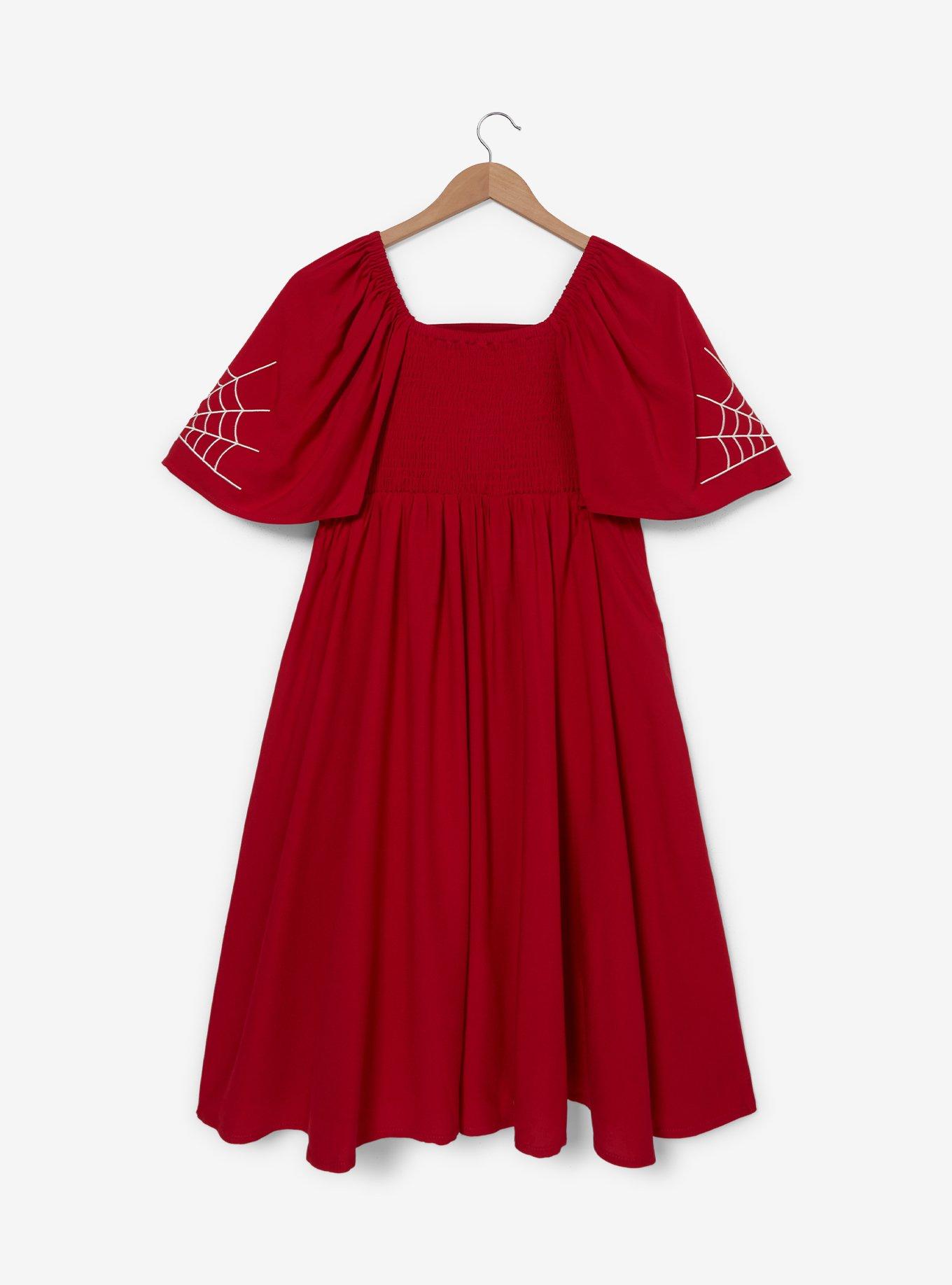 Marvel Spider-Man Heart Mask Smock Plus Size Dress - BoxLunch Exclusive, RED, alternate