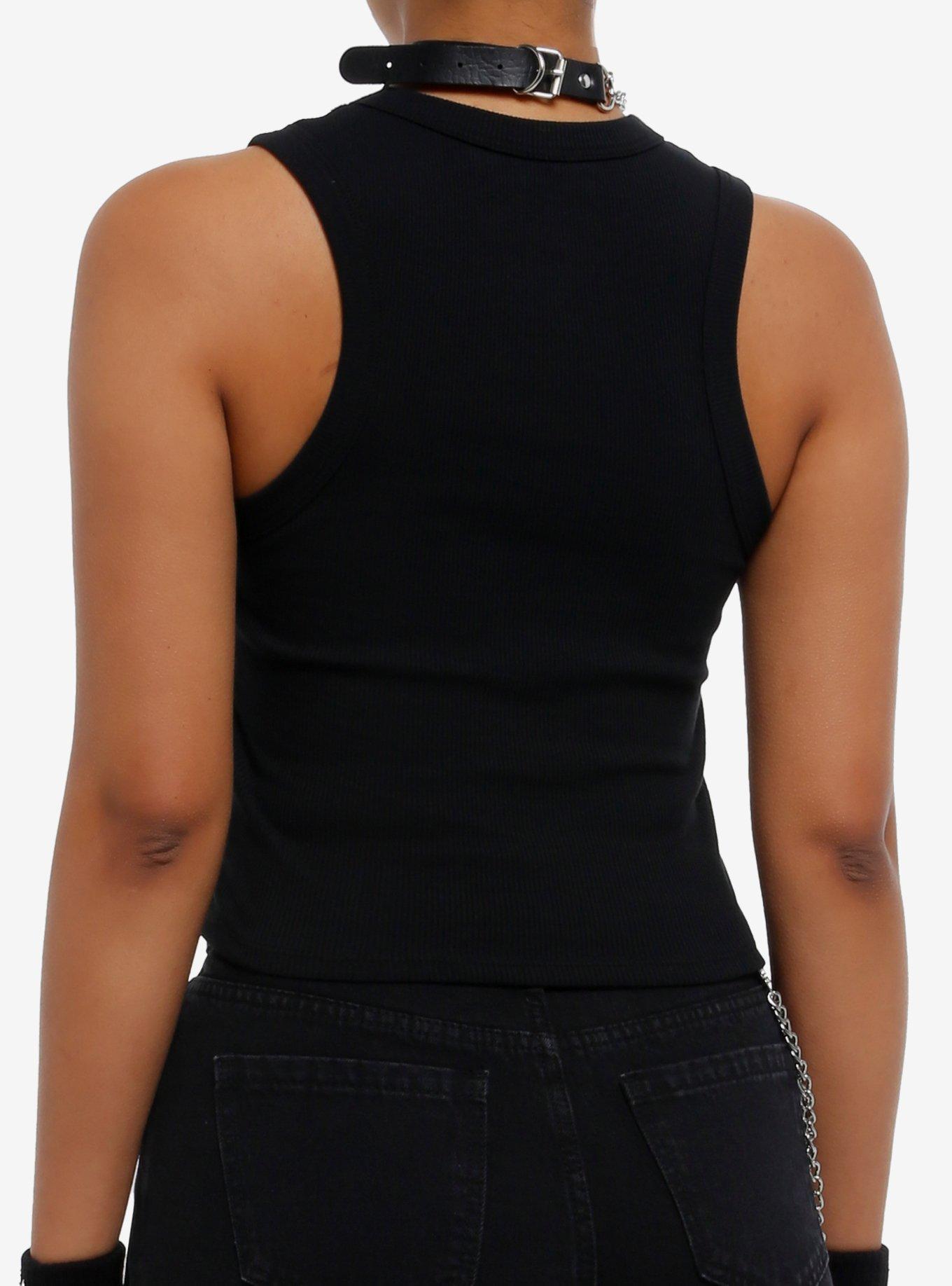 Death Note Misa Jumbo Print Girls Racerback Tank Top, BLACK, alternate