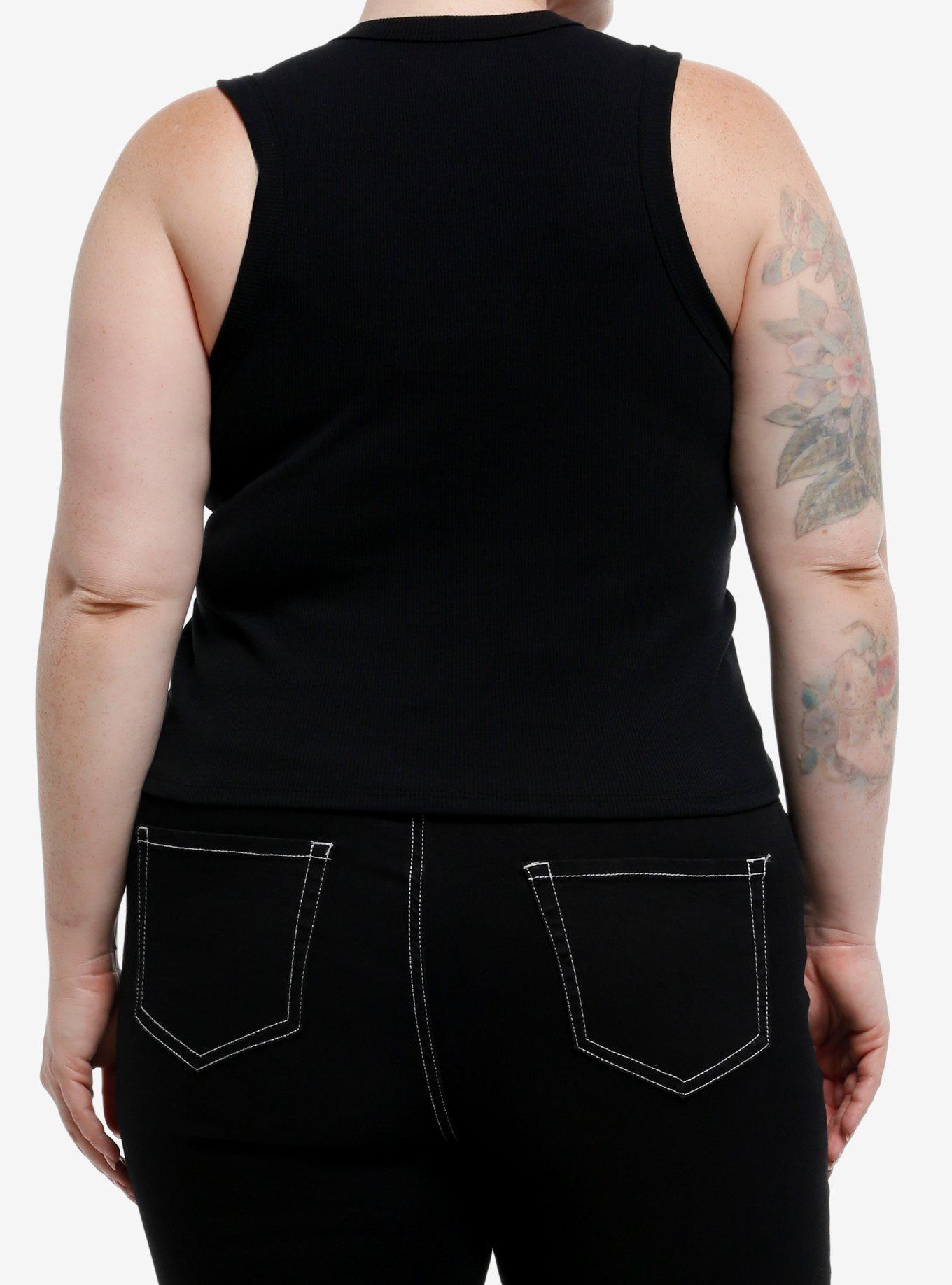 Death Note Misa Jumbo Print Girls Racerback Tank Top Plus Size, BLACK, alternate