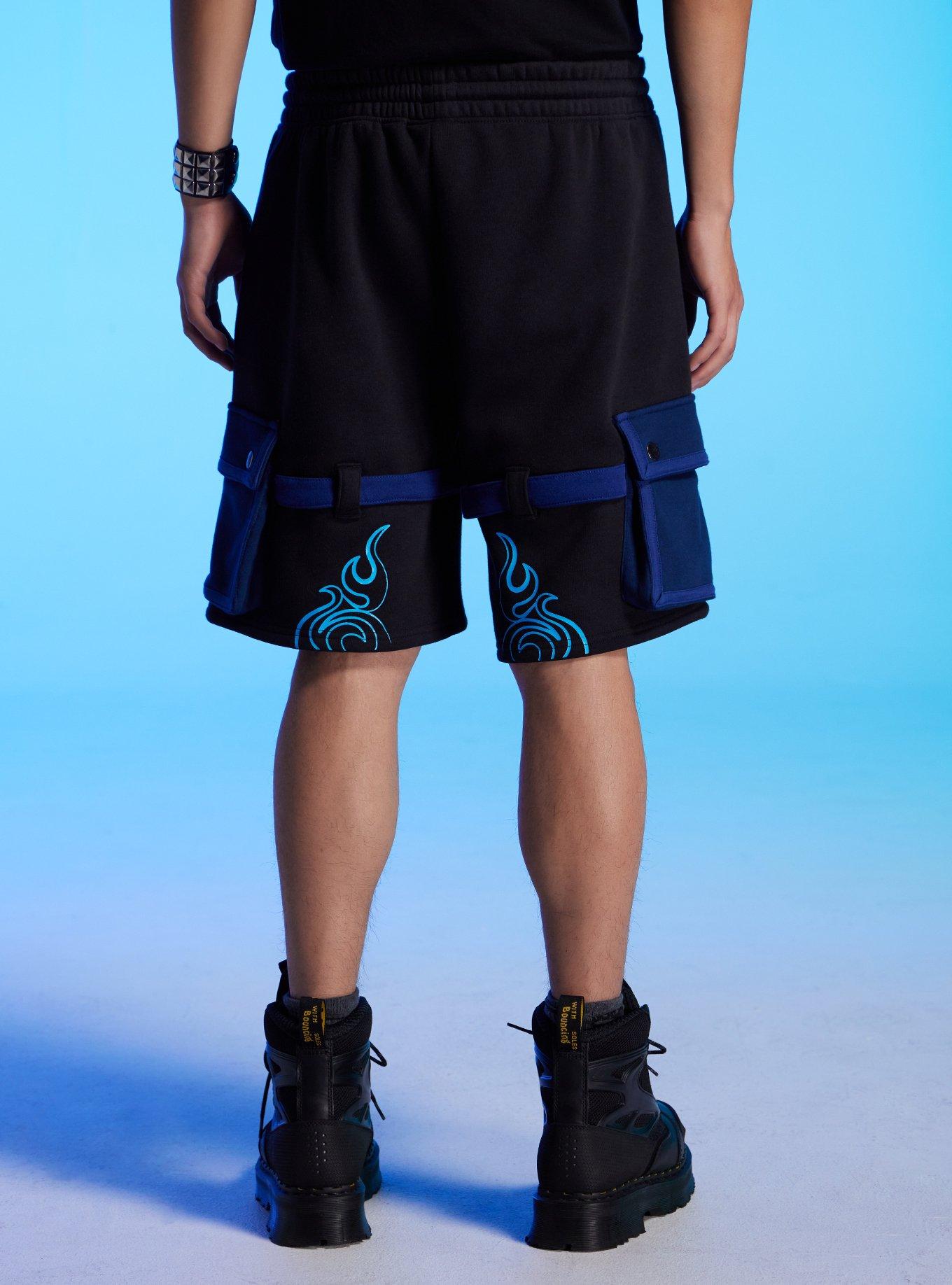 Our Universe Disney Kingdom Hearts Sora Rage Form Cargo Lounge Shorts, NAVY, alternate