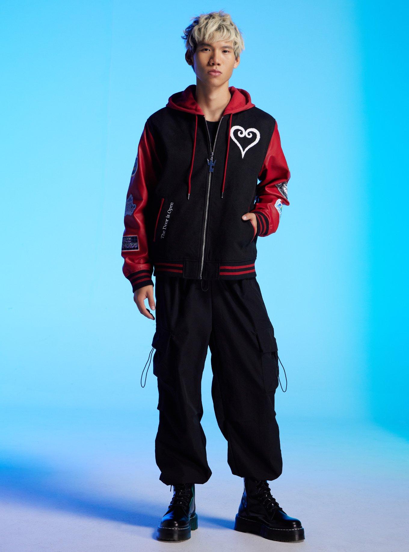 Our Universe Disney Kingdom Hearts Worlds Varsity Jacket, MAROON, alternate