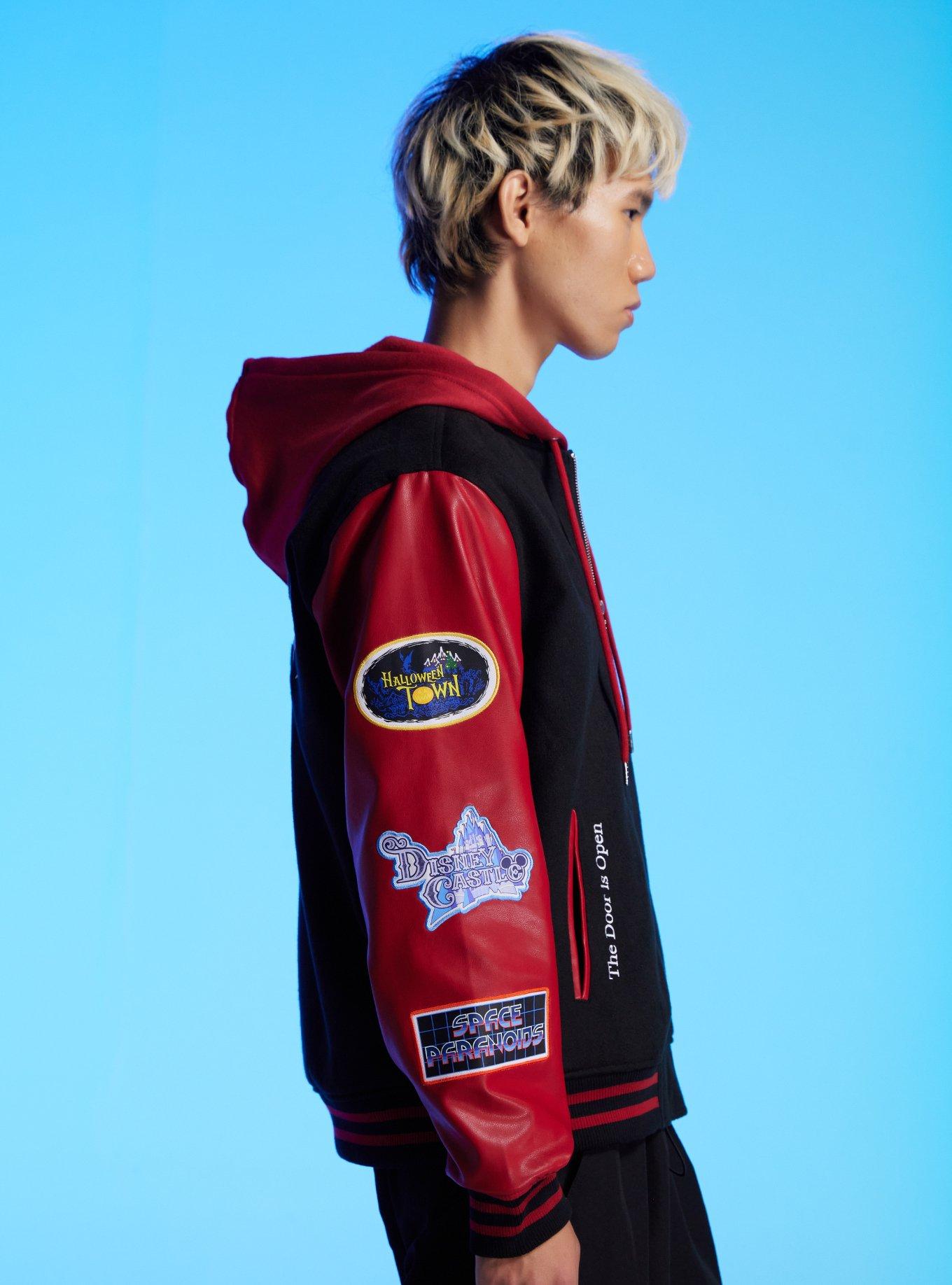 Our Universe Disney Kingdom Hearts Worlds Varsity Jacket, MAROON, alternate