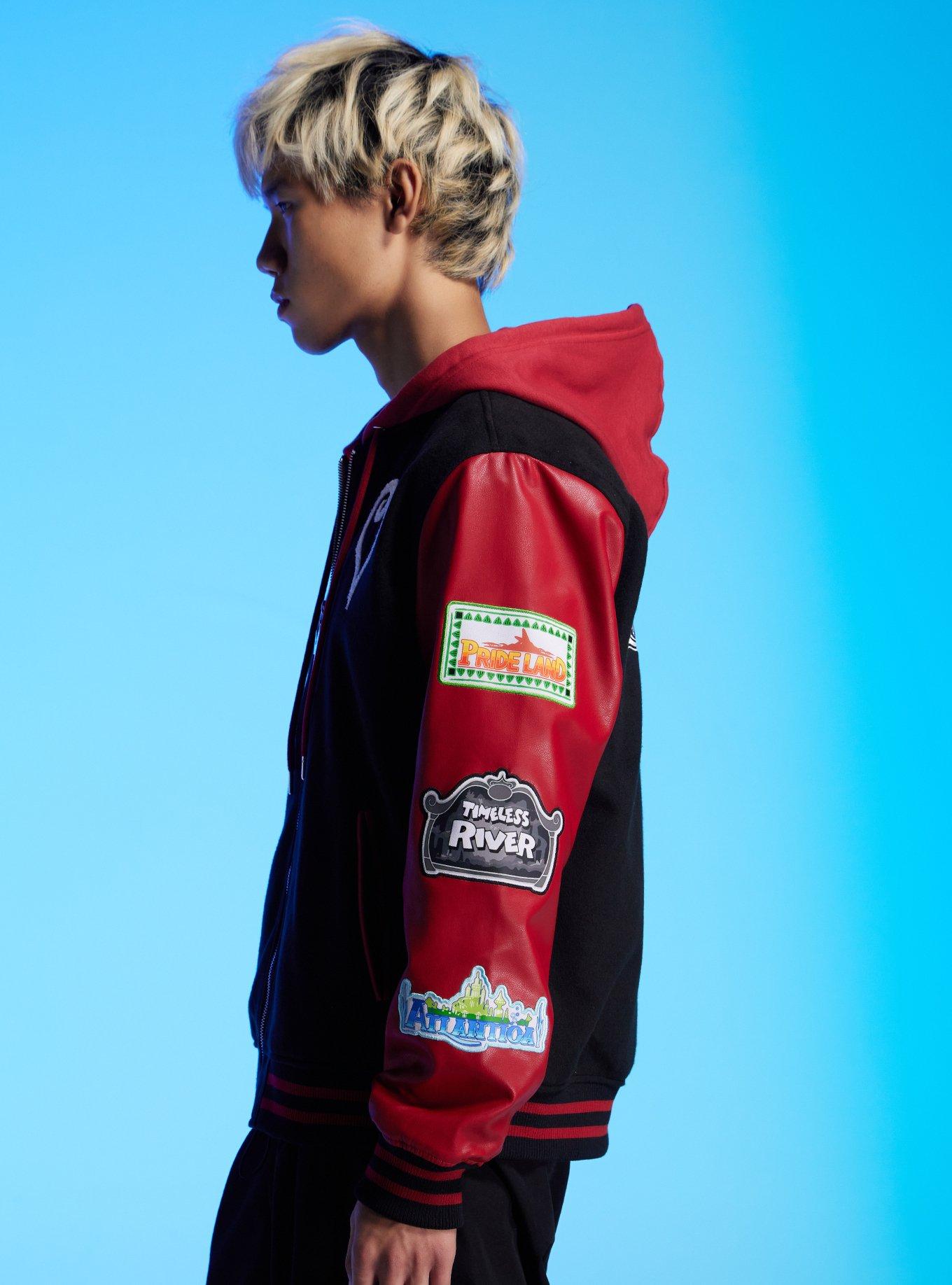 Our Universe Disney Kingdom Hearts Worlds Varsity Jacket, MAROON, alternate