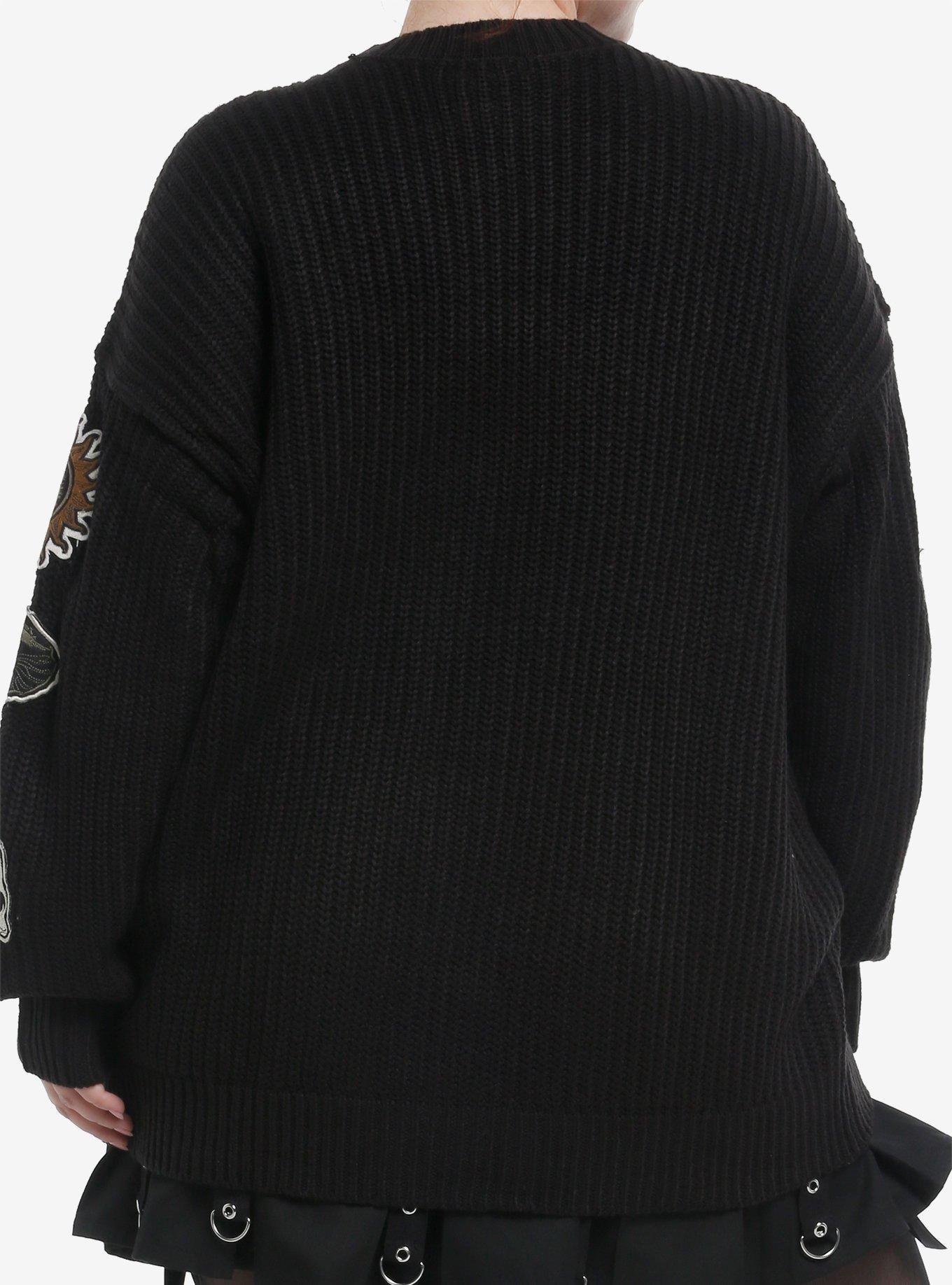 Cosmic Aura Celestial Patches Girls Cardigan Plus Size, , hi-res
