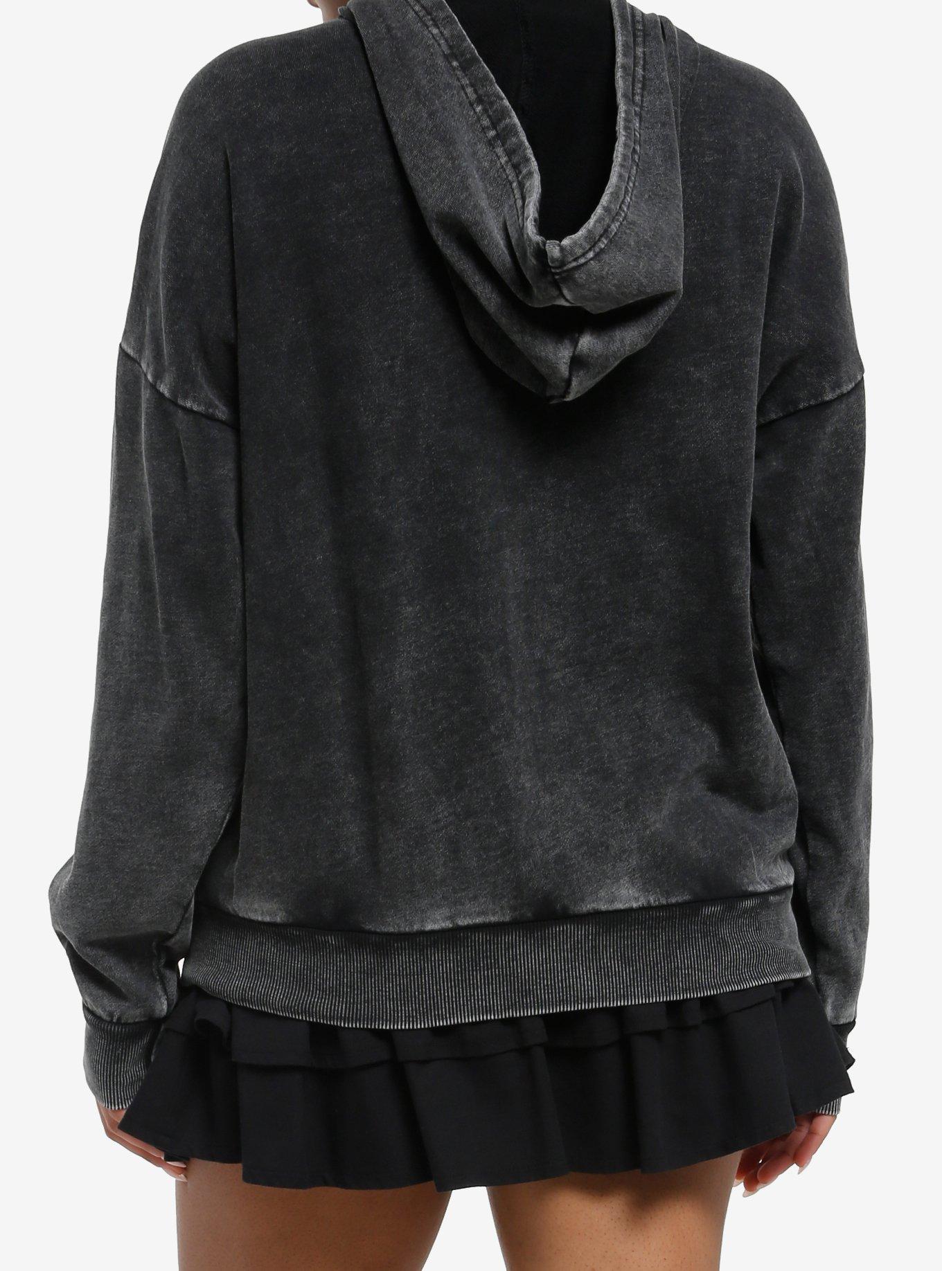 Grey Star Washed Girls Hoodie, GREY, alternate