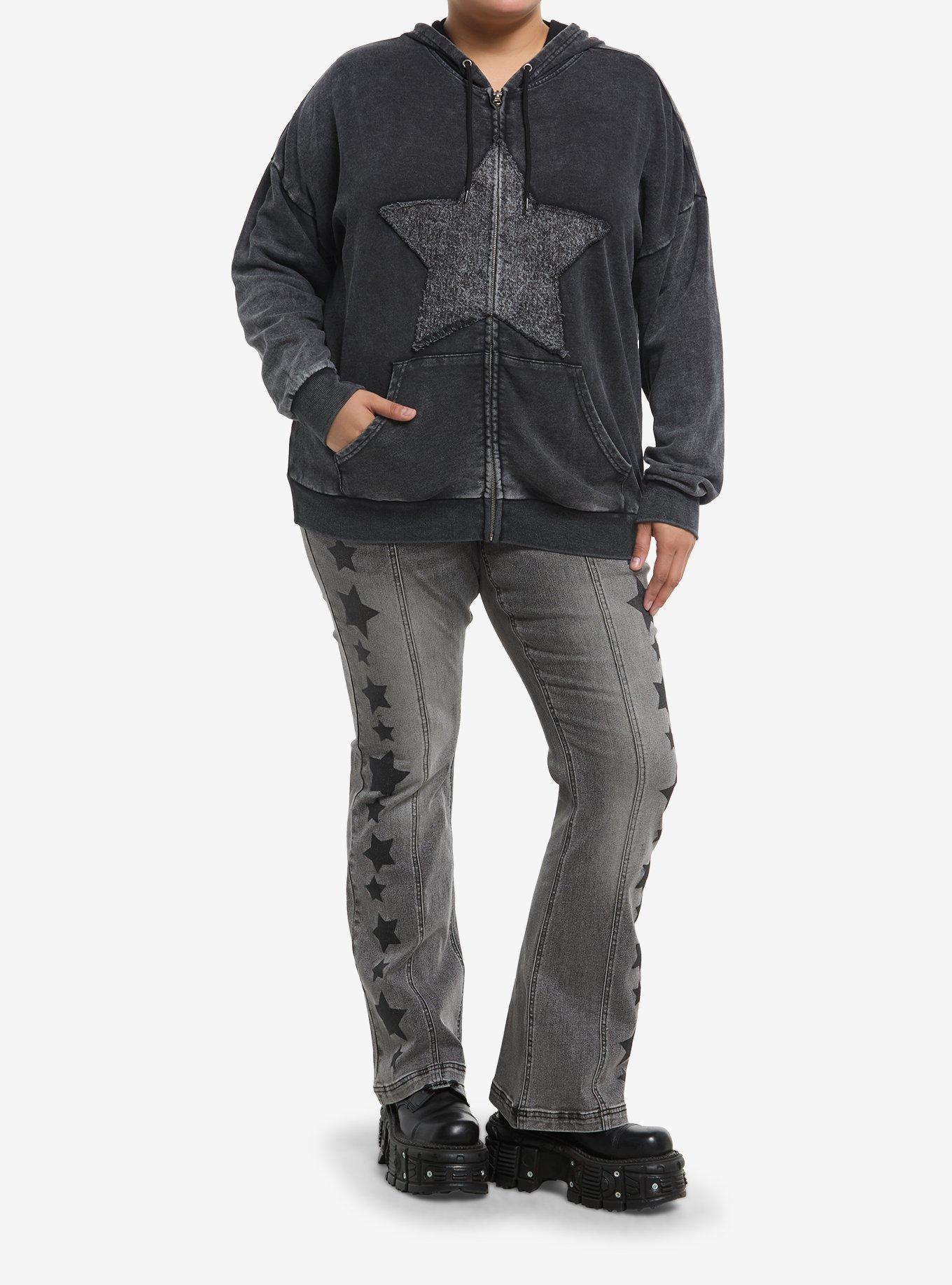 Grey Star Washed Girls Hoodie Plus Size, , hi-res