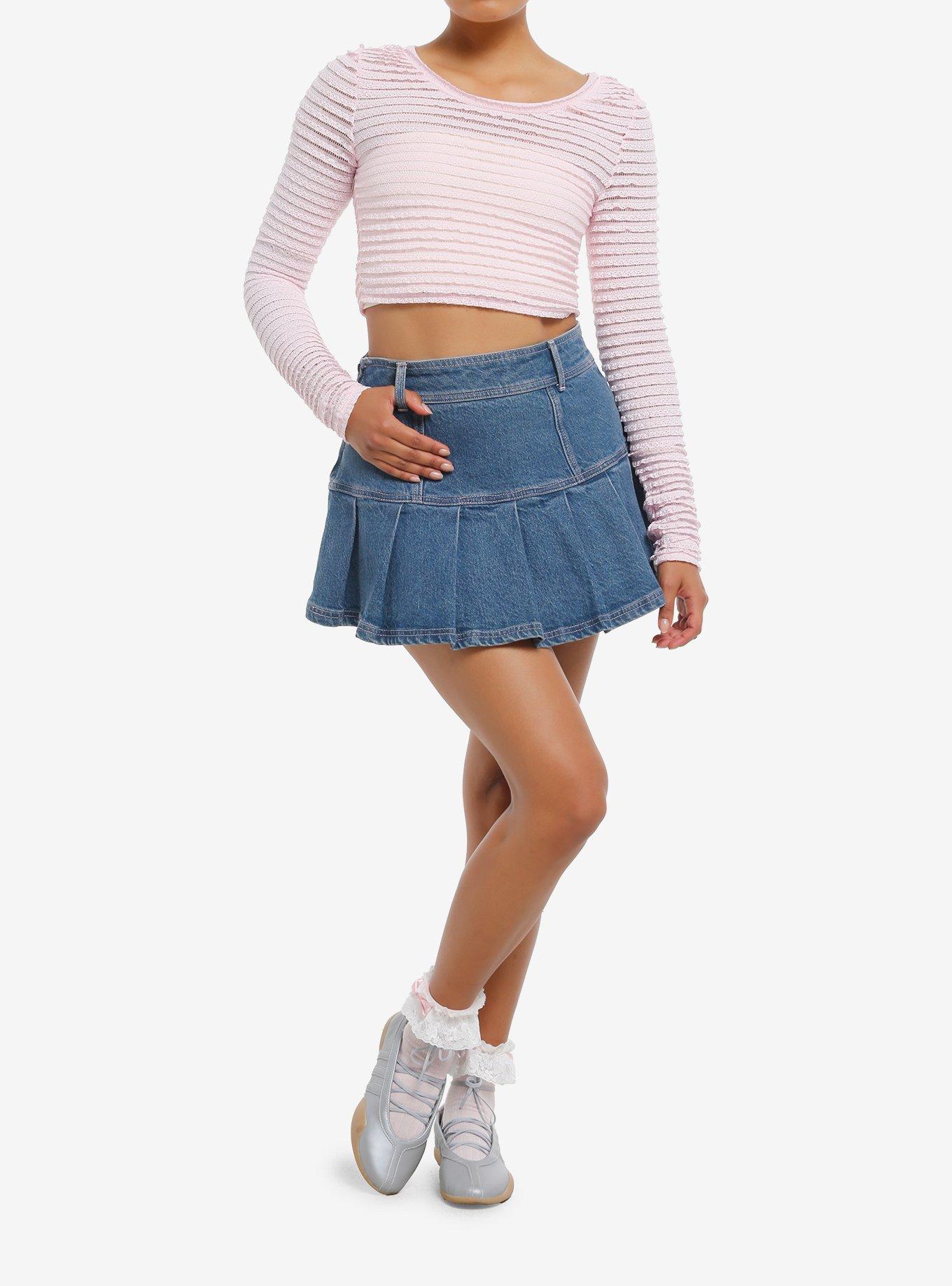 Sweet Society Pink Ruffle Girls Long-Sleeve Top, , hi-res