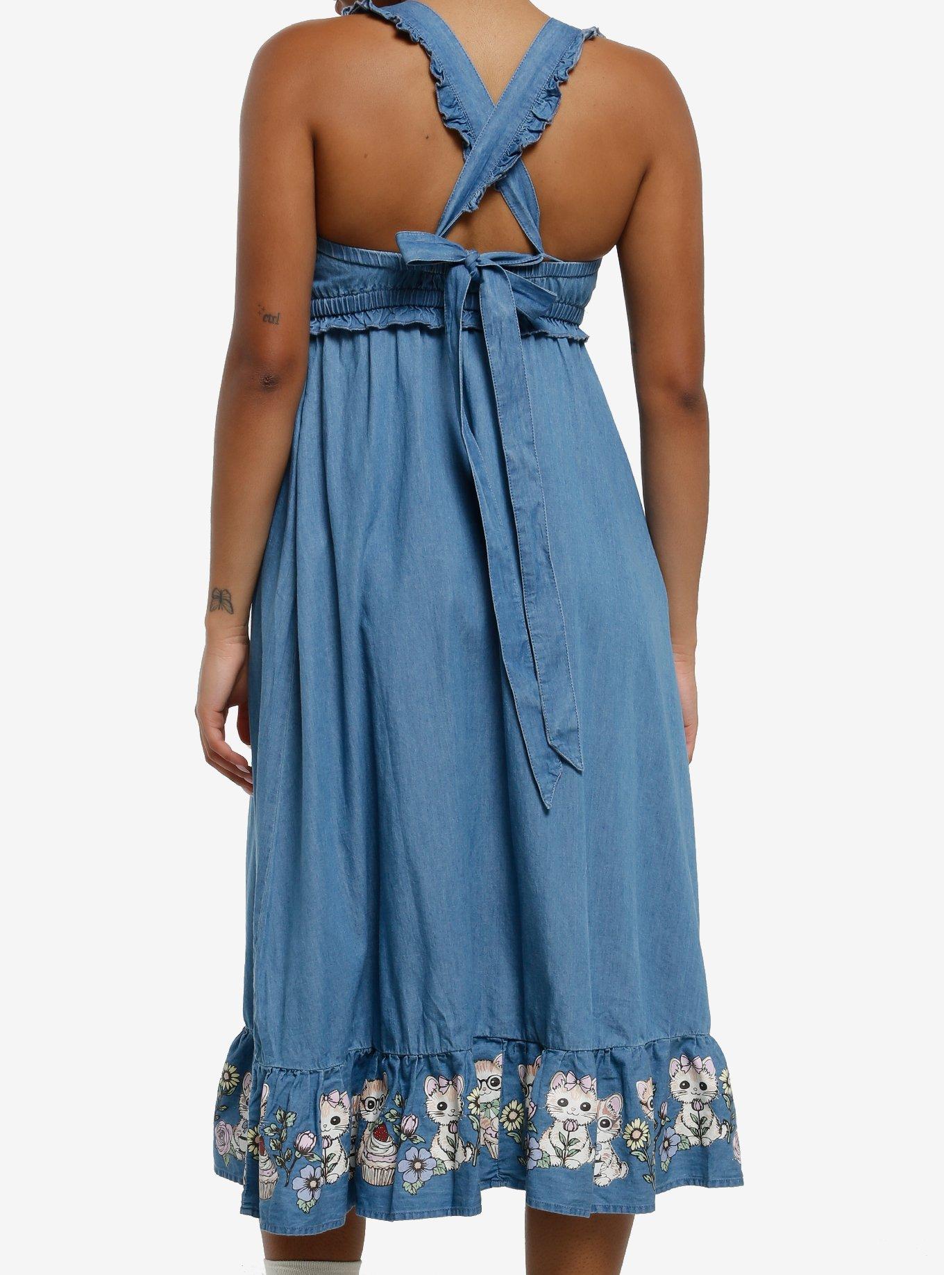 Thorn & Fable Cat Strawberry Midi Dress, , hi-res