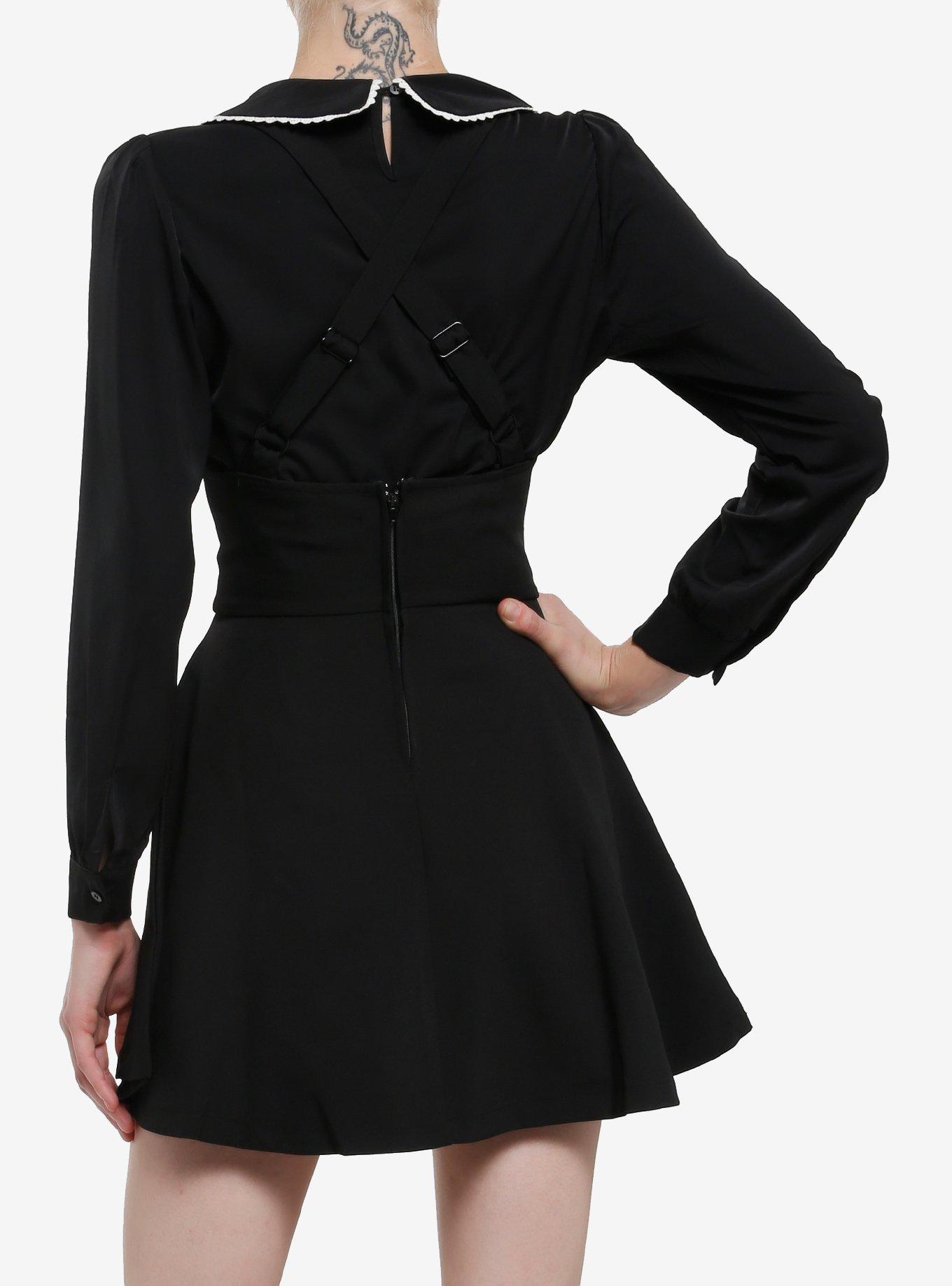 Social Collision Black Grommet Strap Lace-Up Skirtall, BLACK, alternate