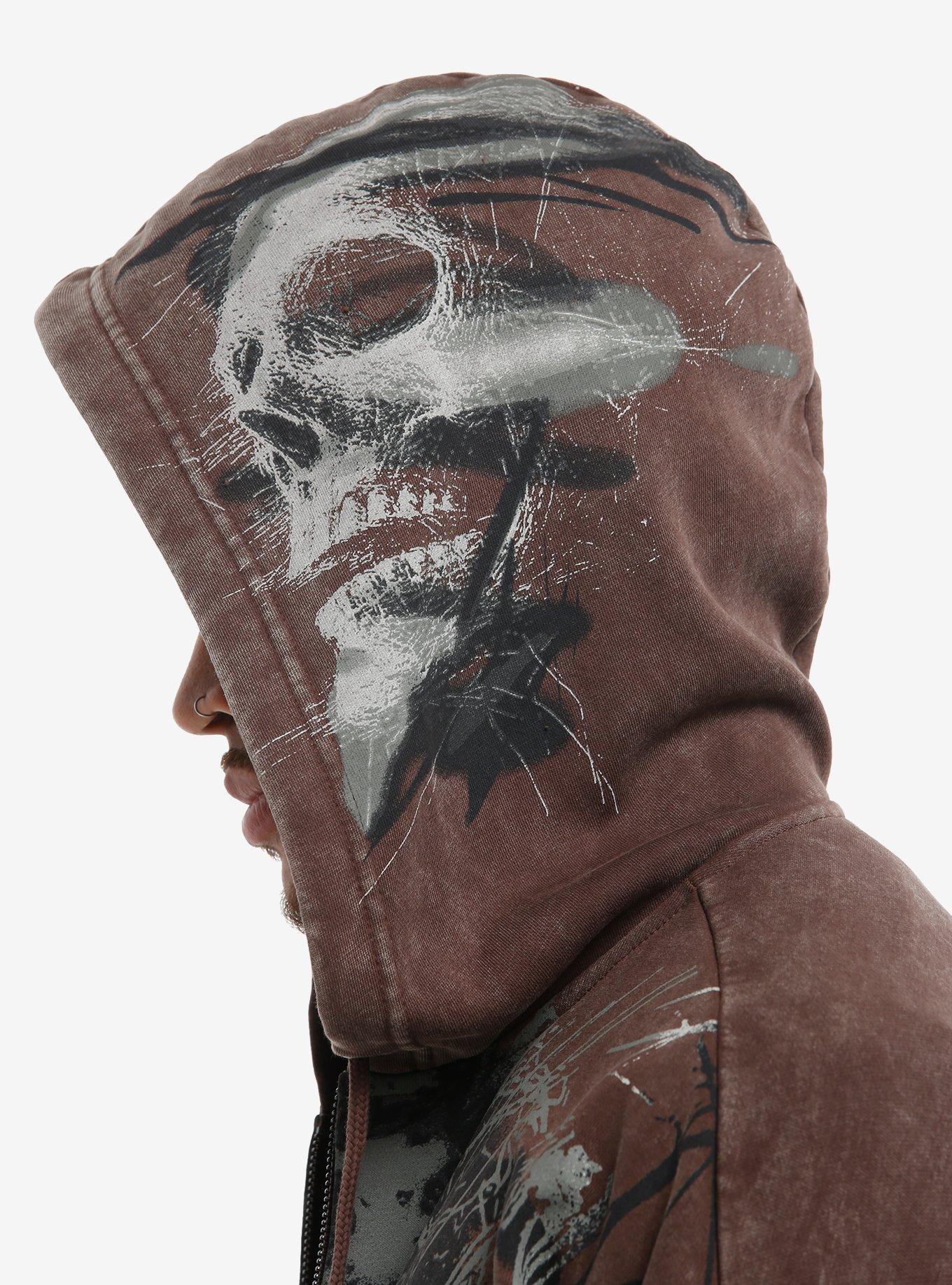 Skeleton Sketch Brown Wash Hoodie, BROWN, alternate