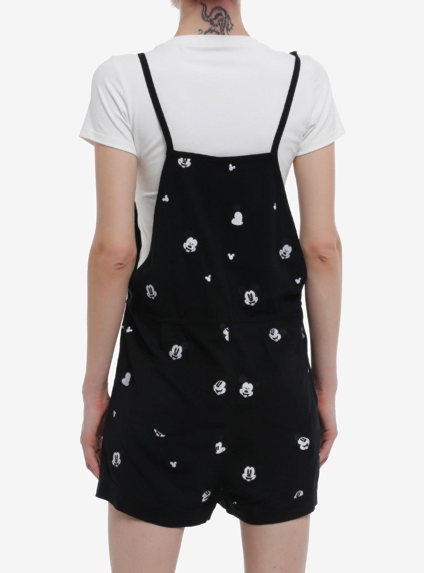 Her Universe Disney Mickey Mouse Linen Shortalls Her Universe Exclusive, BLACK  WHITE, alternate