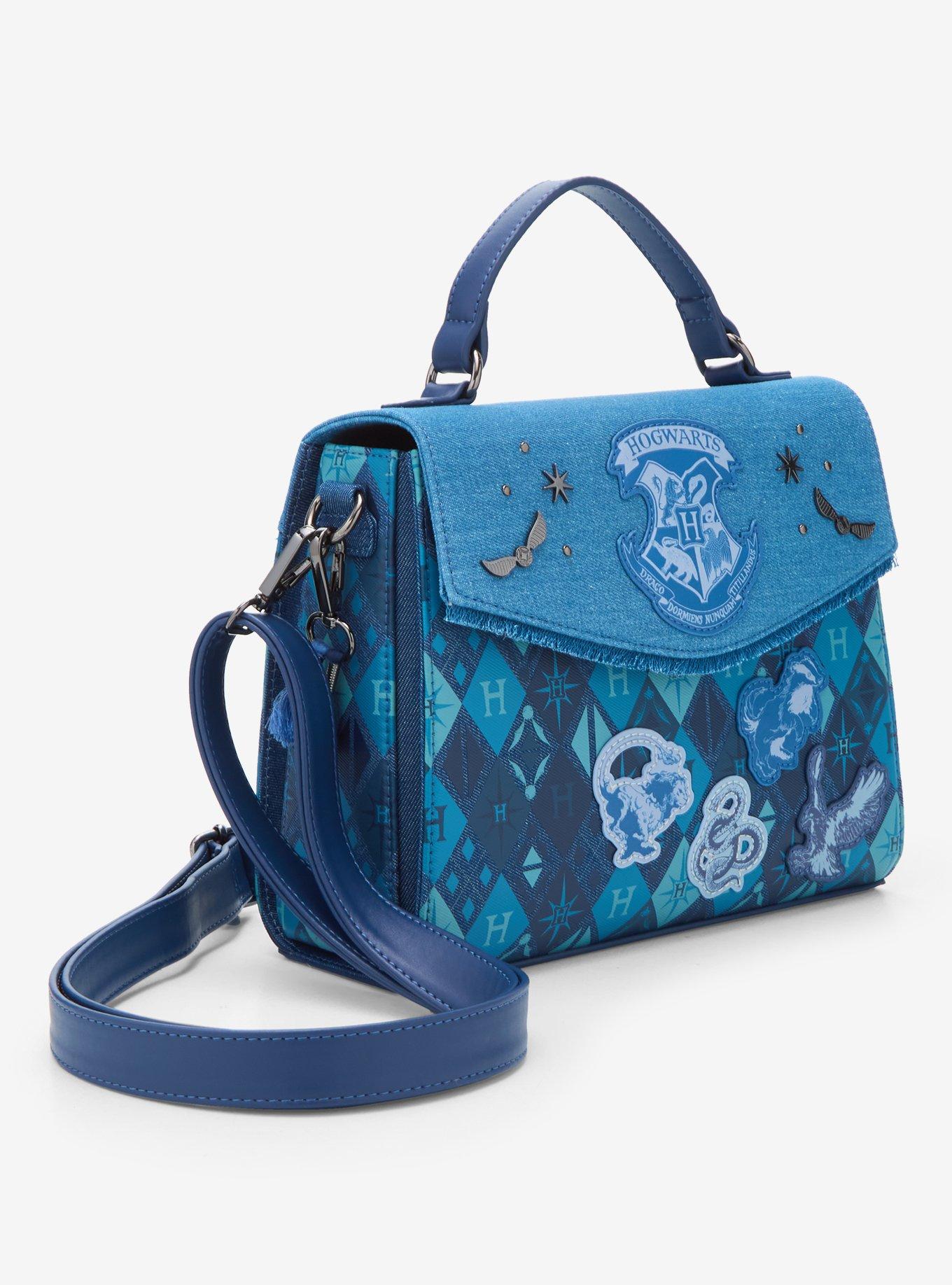 Loungefly Harry Potter Hogwarts Denim Satchel Crossbody Bag, , hi-res