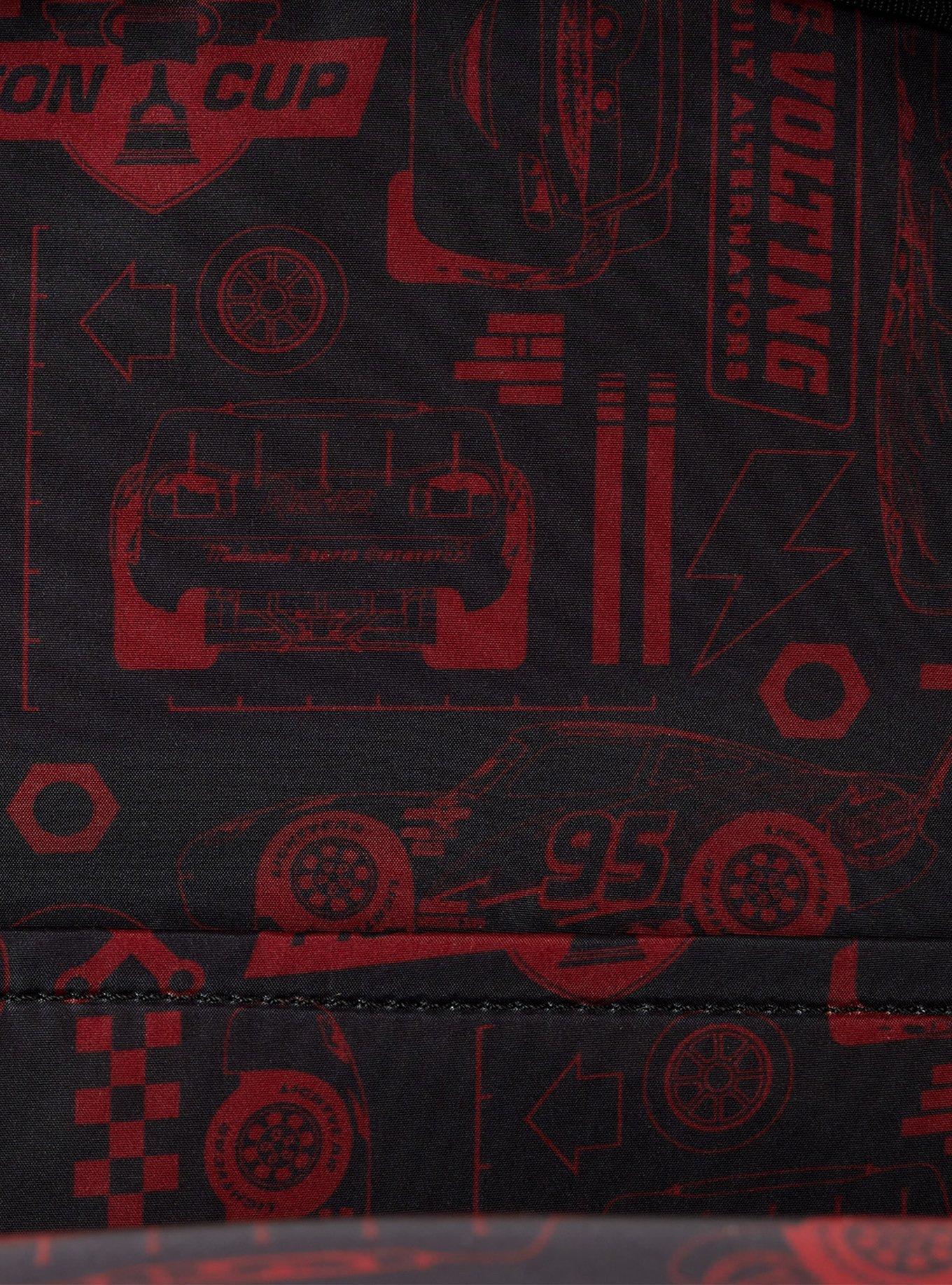 Loungefly Disney Pixar Cars Lightning McQueen Tonal Allover Print Full-Size Backpack, , alternate